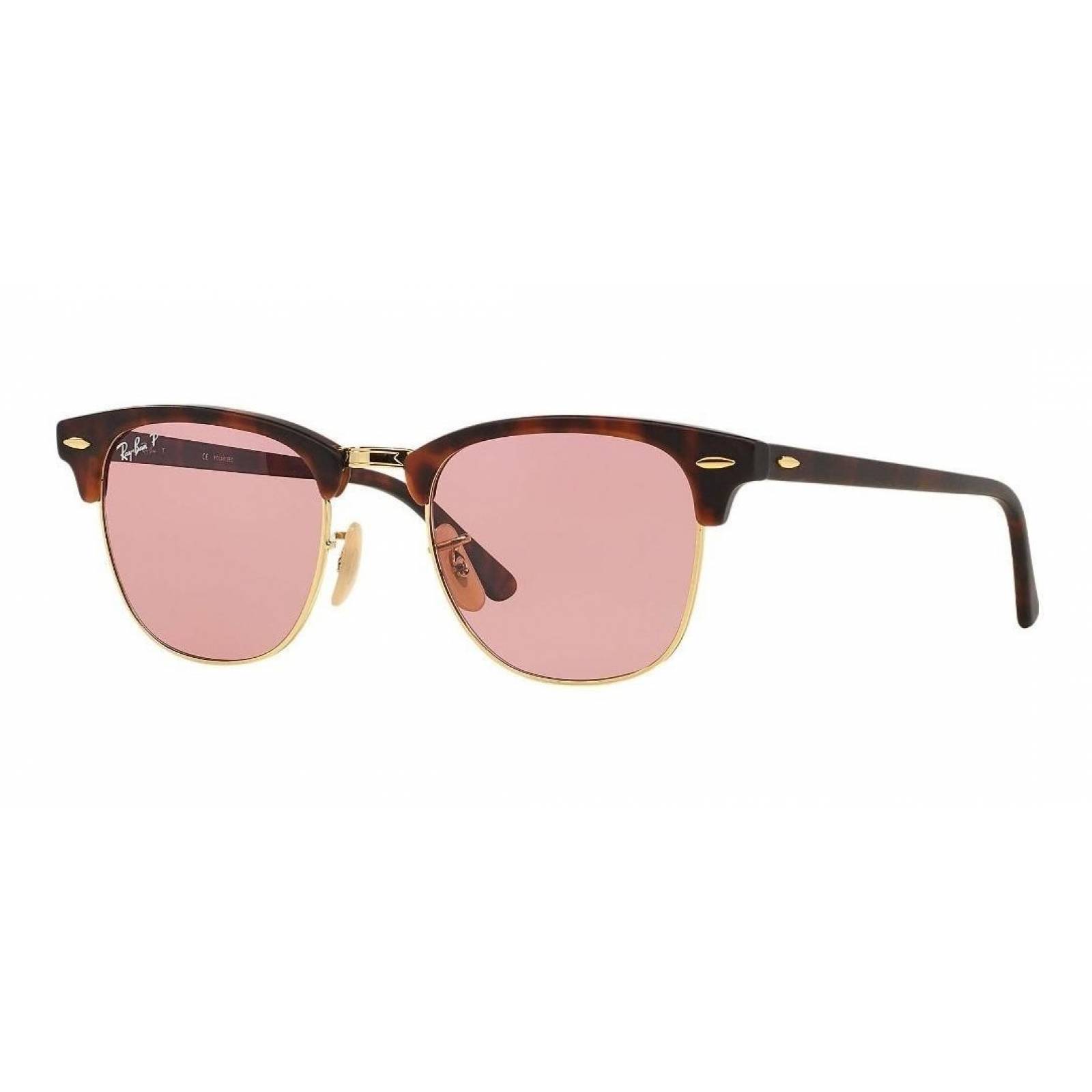 Lentes de sol Ray Ban Rb3016 114515 Clubmaster Rosa Polarizado