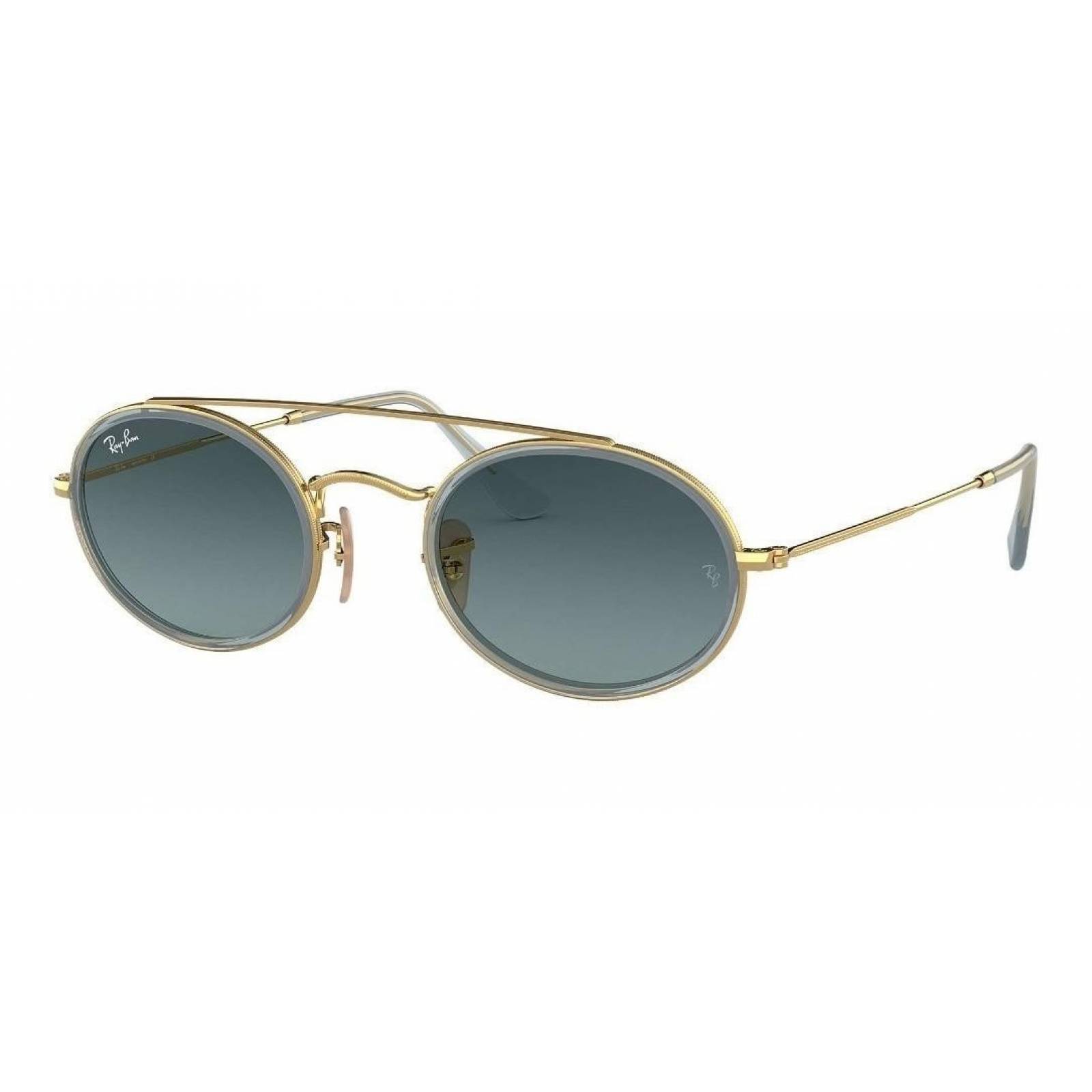Lentes de sol Ray Ban Rb3847n 91233m Oval Double Bridge Azul Degradado