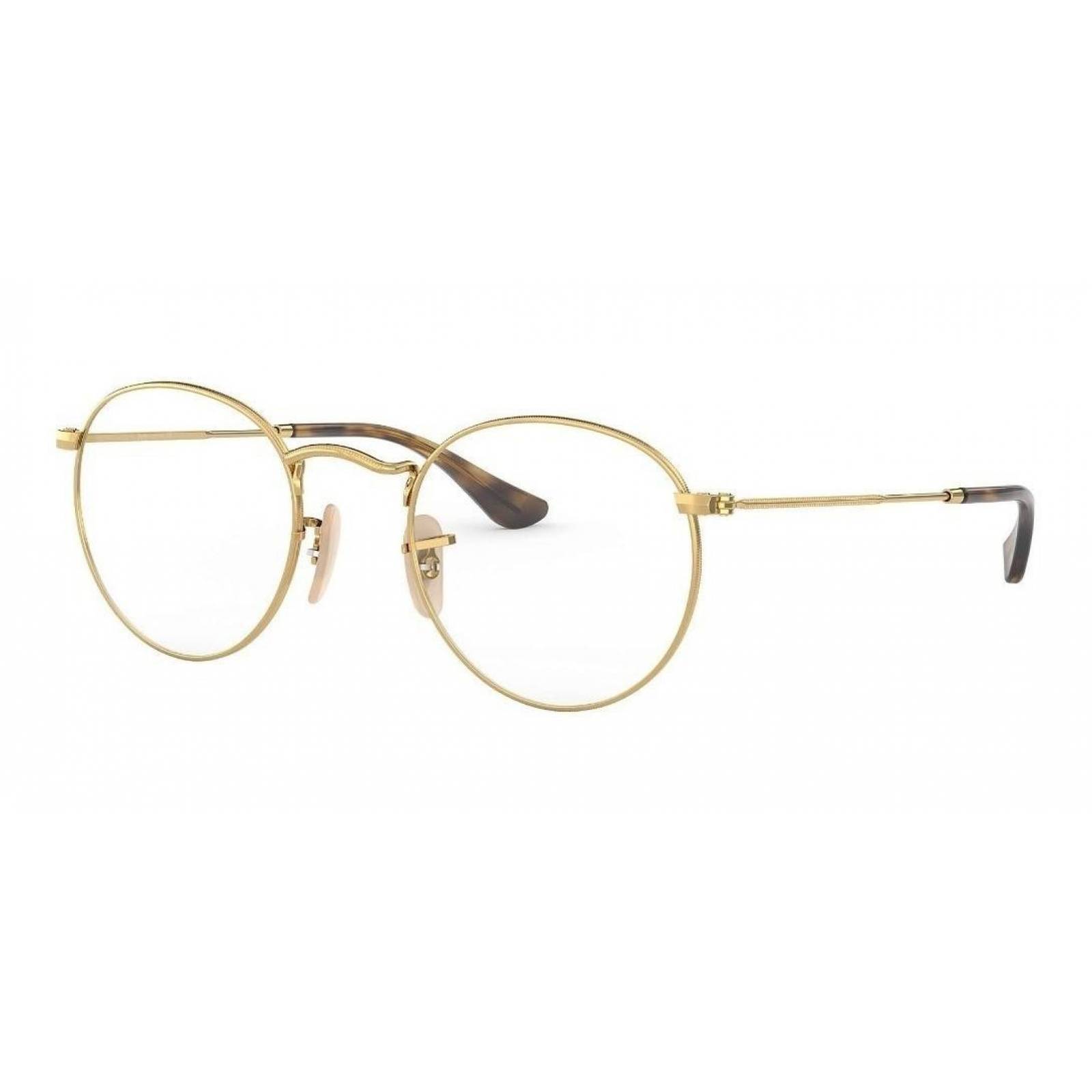 Lentes de sol Ray Ban Rb3447v 2500 Round Metal Habana Dorado