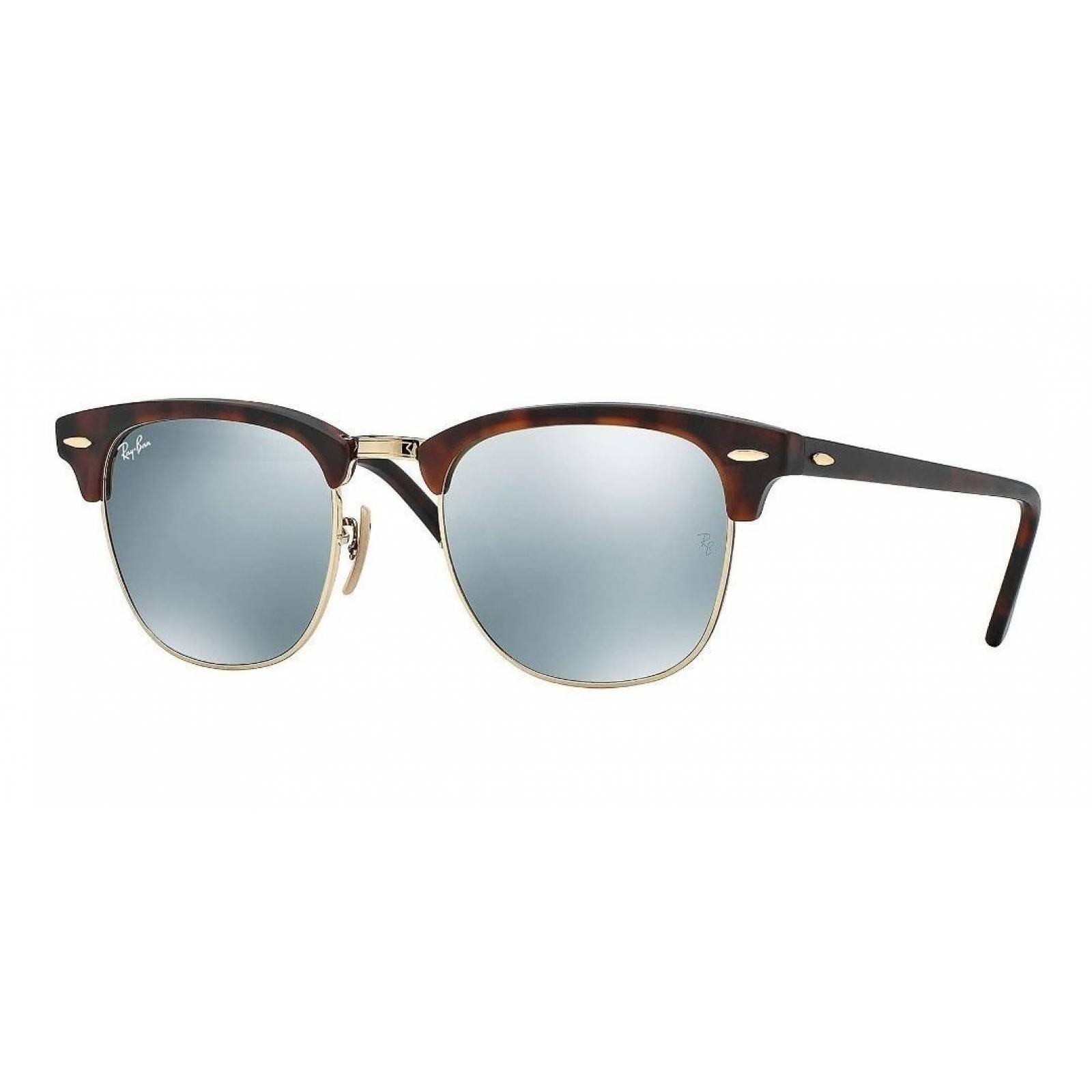 Lentes de sol Ray Ban Rb3016 114530 Clubmaster Plata Espejo Carey