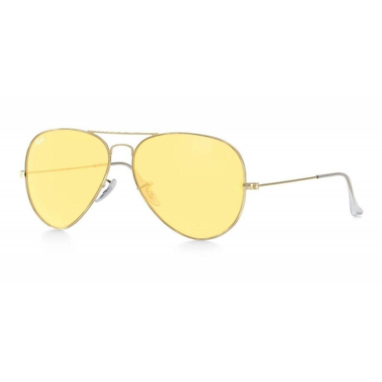 Lentes de sol Ray Ban Rb3025 Aviator Ambar  Dorado Gota Piloto