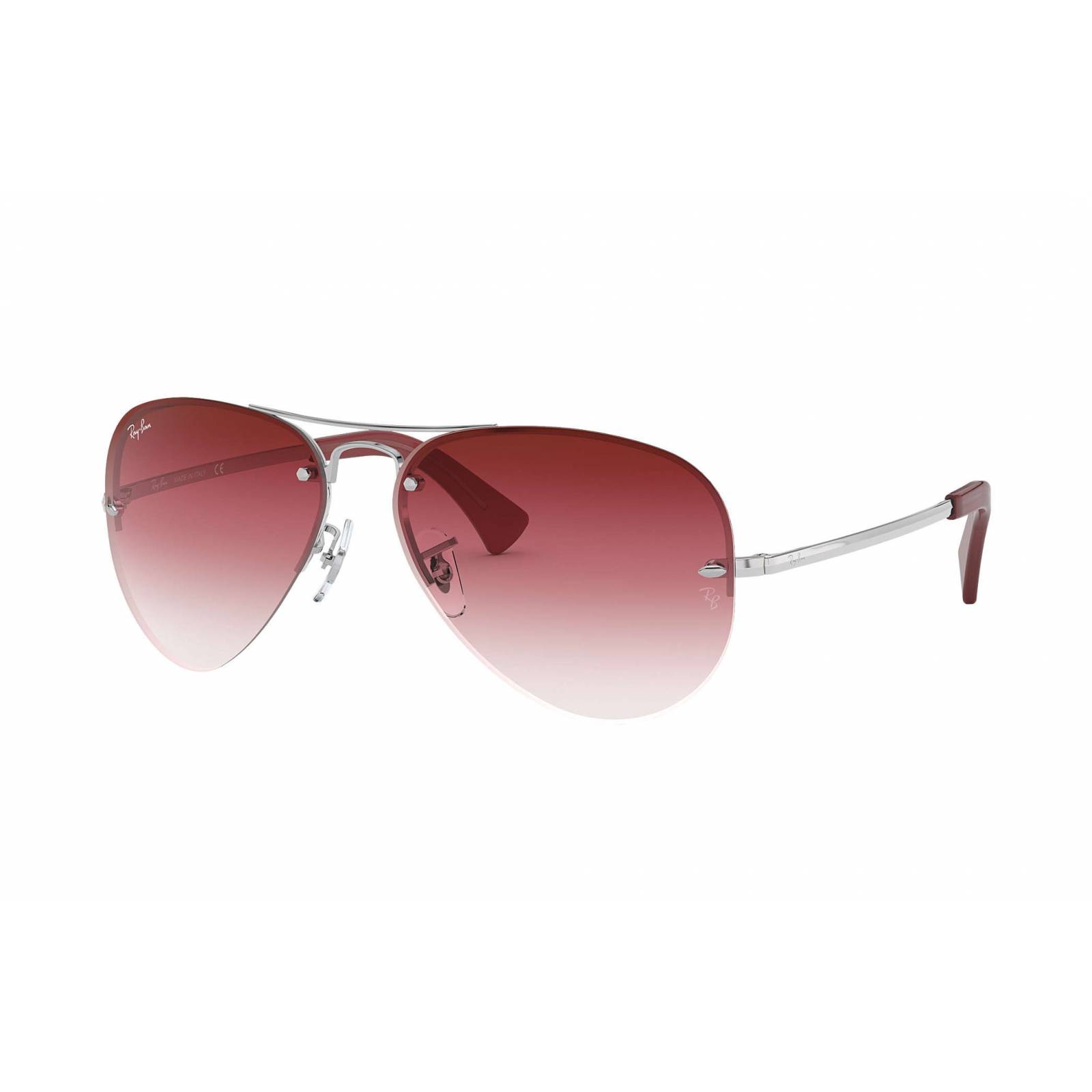 Lentes de sol Ray Ban RB3449 91280T Aviator Vino degradado Plata