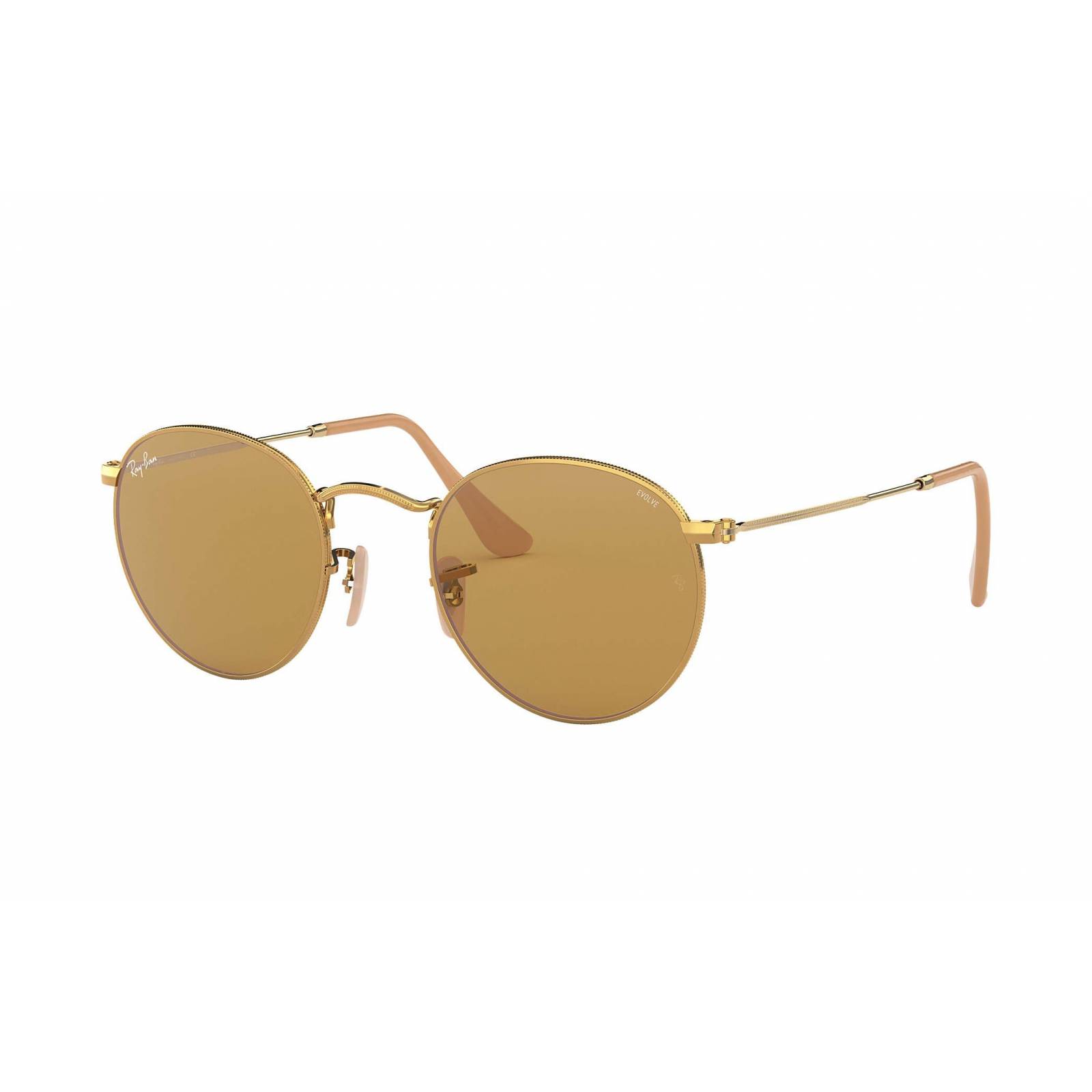 Lentes de sol Ray Ban Rb3447 90644I Round Metal Evolve Cafe Dorado Fotocromatico