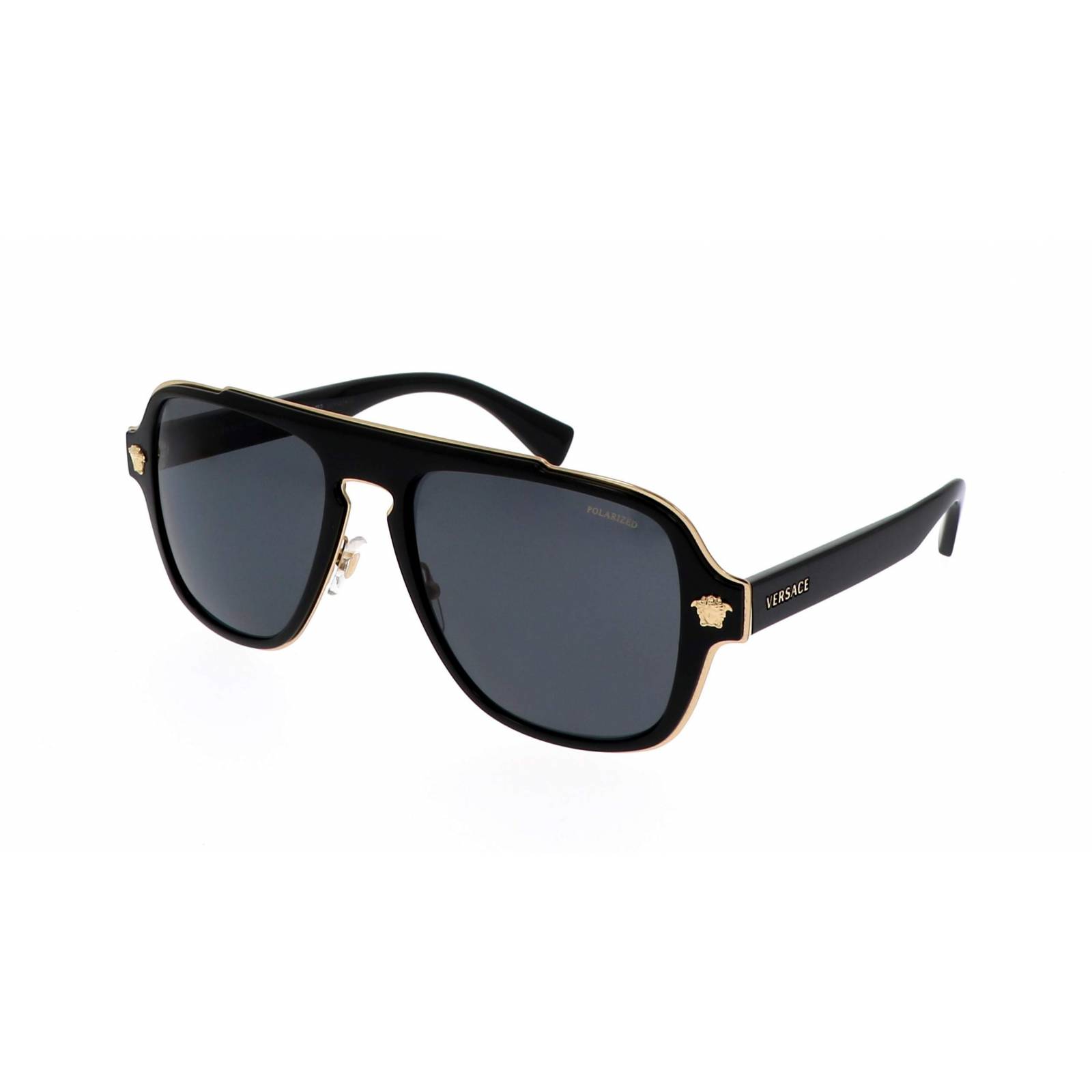 Lentes Versace VE2199 1002/81 New aviator Negro Dorado Polarizado