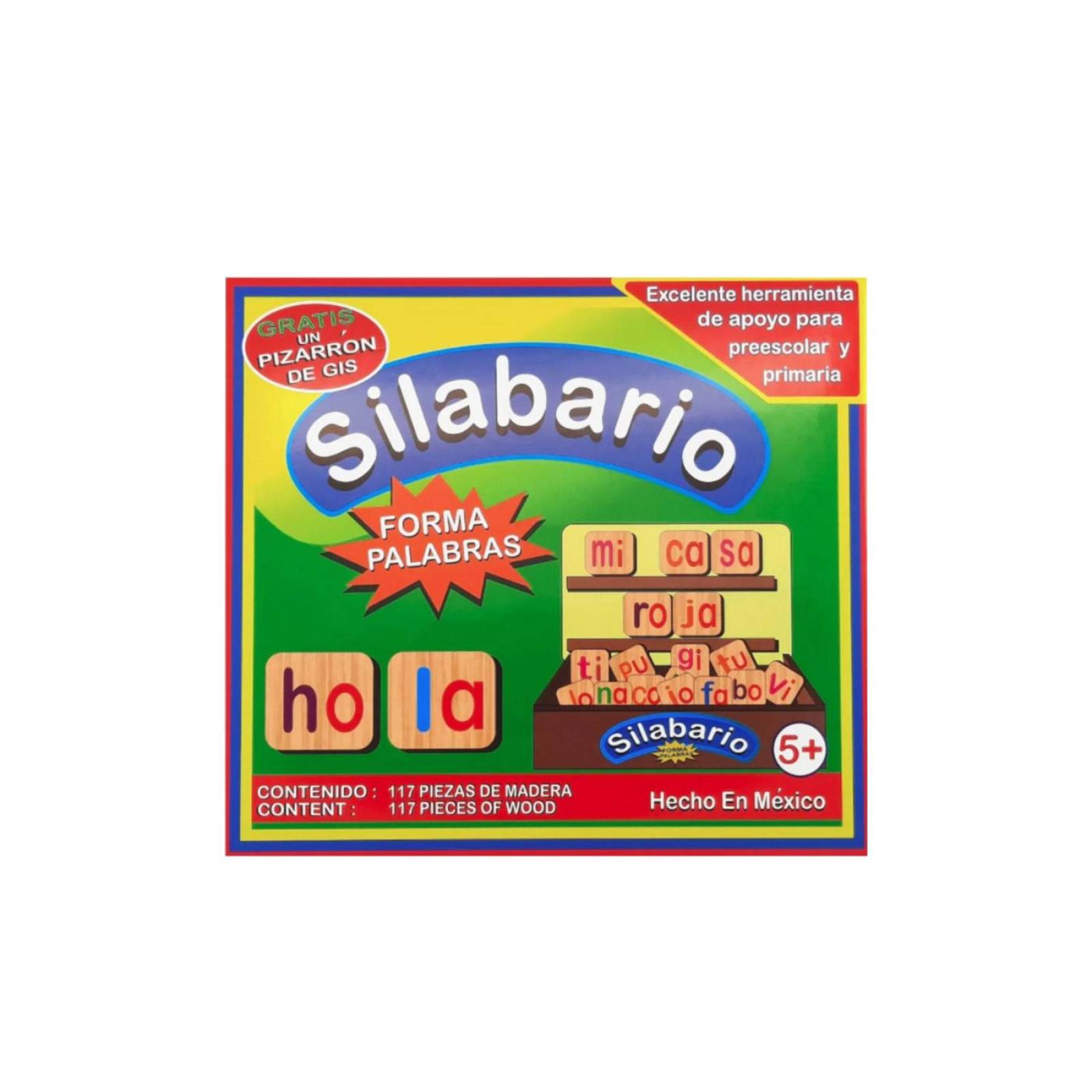 Silabario De Madera 117 Pzs Con Estuche, Forma Palabras 