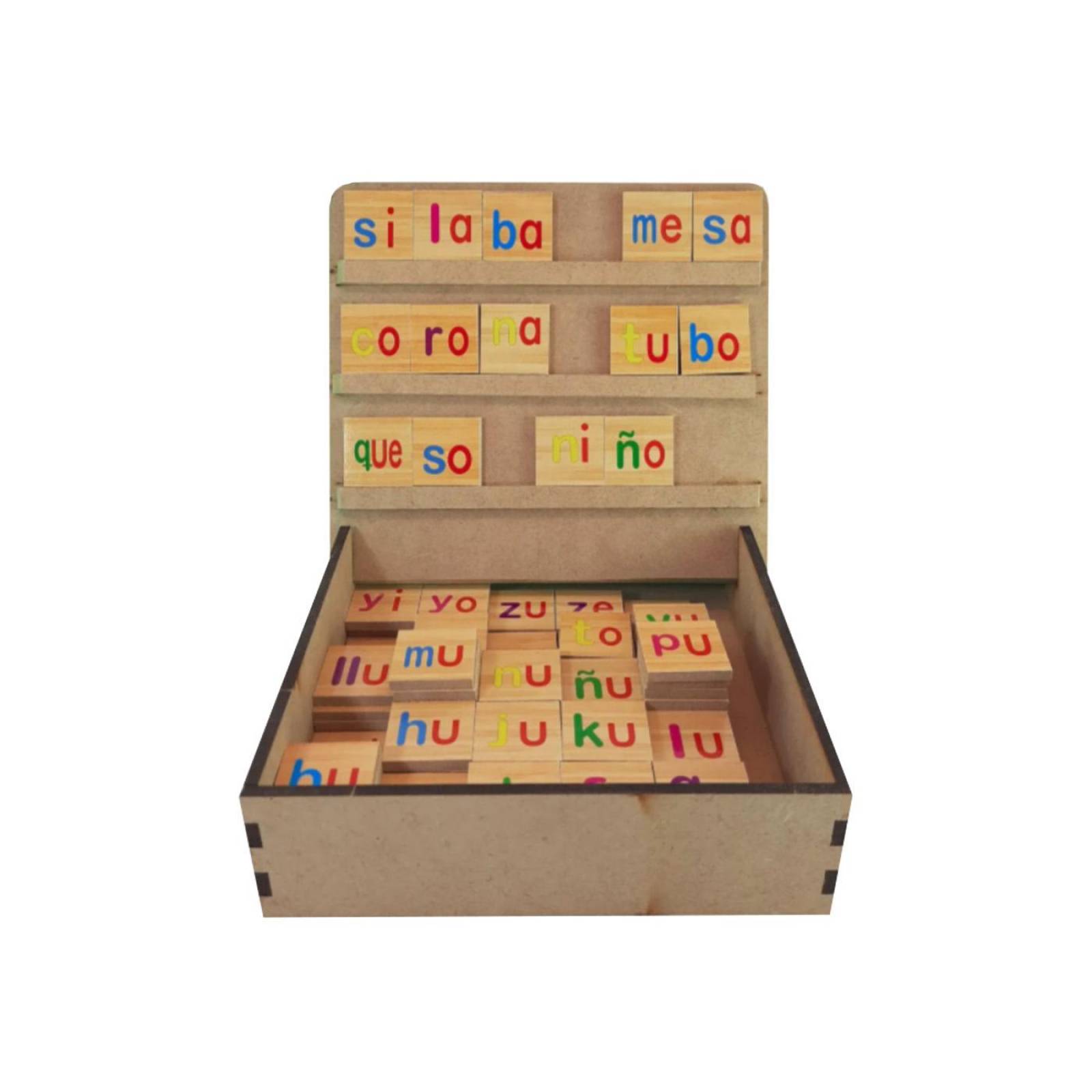 Silabario De Madera 117 Pzs Con Estuche, Forma Palabras 