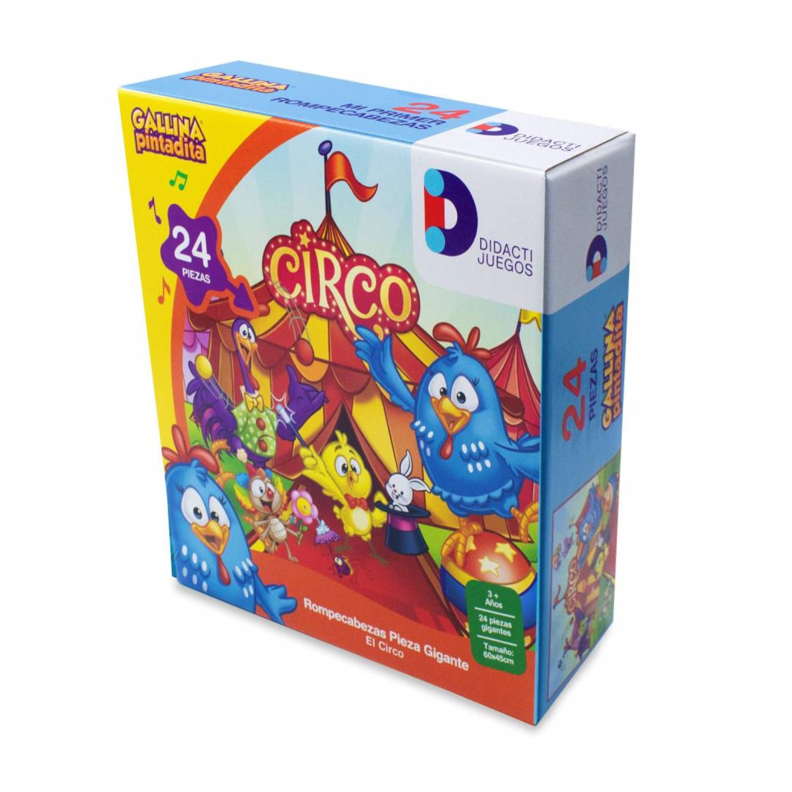 Rompecabezas Pieza Gigante Gallina Pintadita Circo 24 Pz .