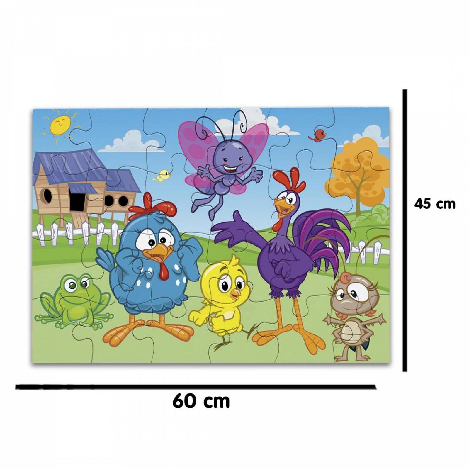 Rompecabezas Pieza Gigante Gallina Pintadita Mis Amigos 24 Pz