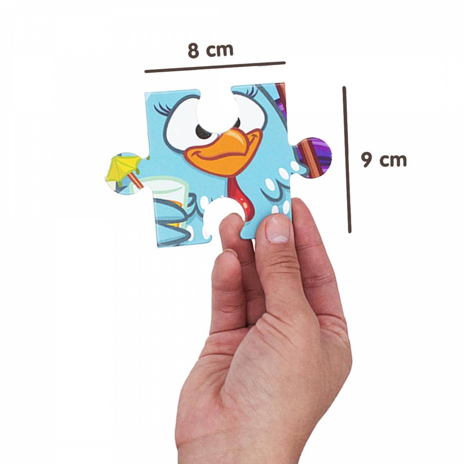 Rompecabezas 2 en 1 Gallina Pintadita Playa 12 y 24 Piezas 