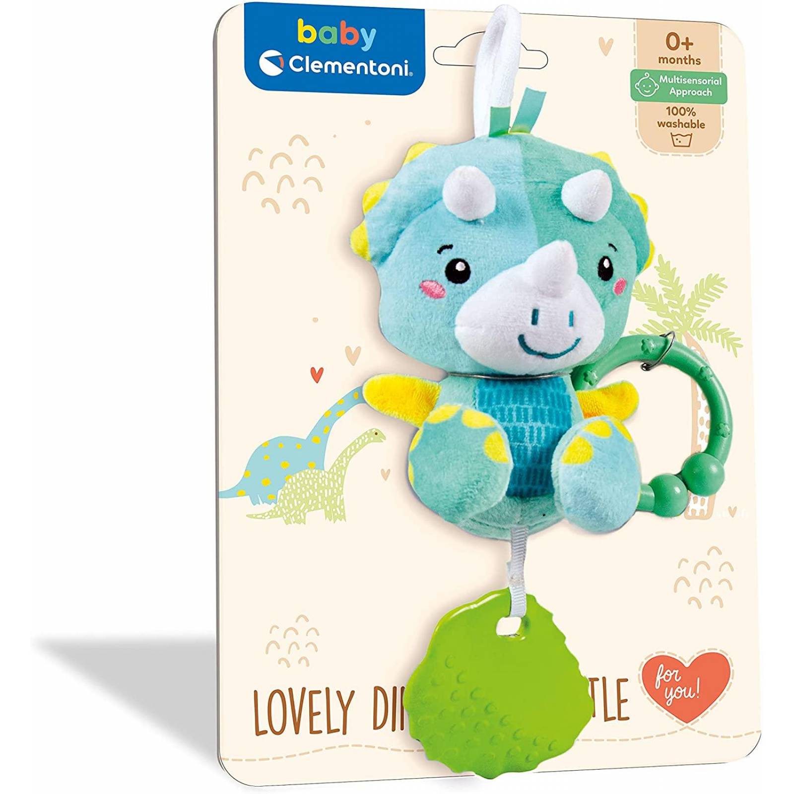 Sonajero Blandito Dinosaurio- Sensorial Baby Clementoni 