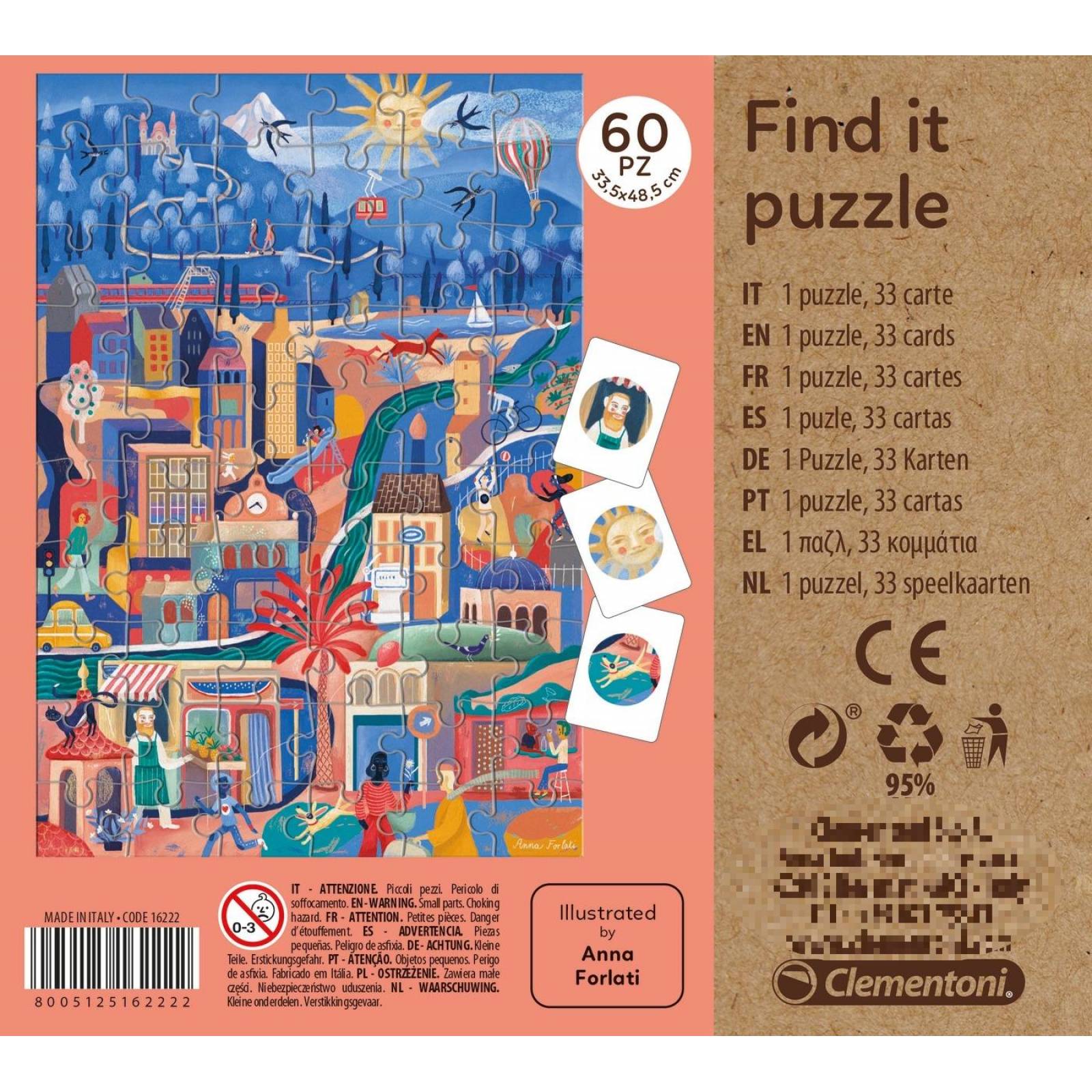 Rompecabezas 60 La Ciudad + 33 Tarjetas (Find It Puzzle Go Green) Menos De 100 