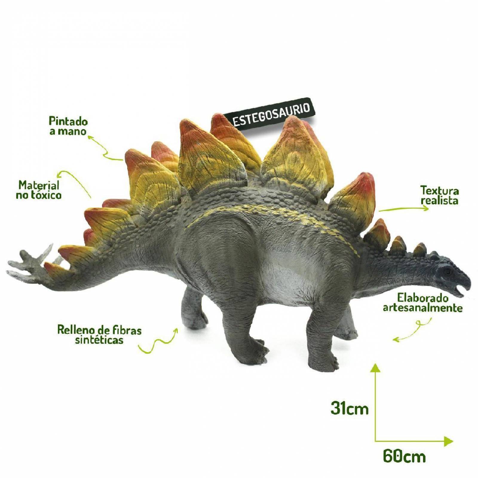 Estegosauro Grande Dinosaurio Gigante, Jurassic, 31x60 Cm 