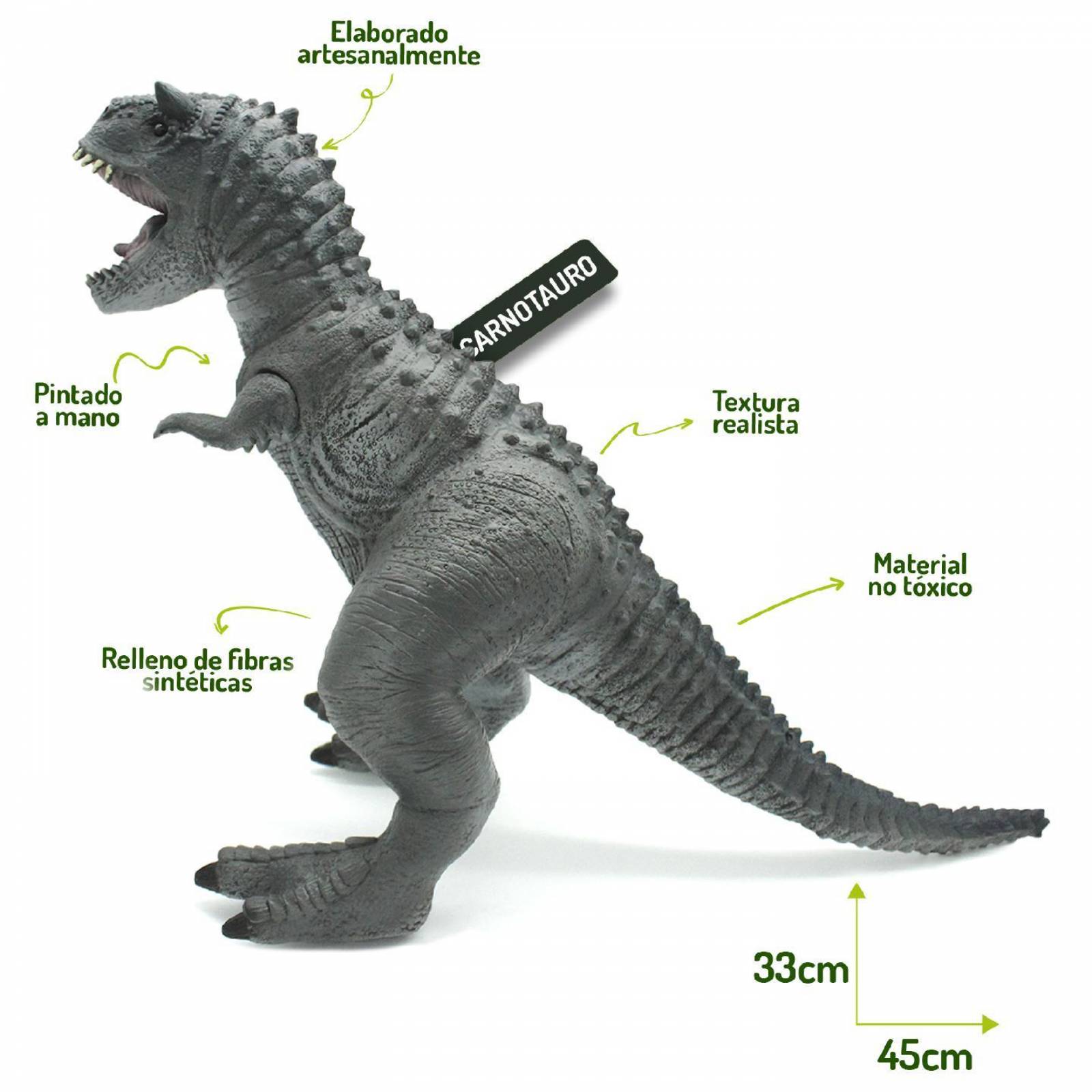 Carnotauro Figura Gigante De Dinosaurio Jurrasic 37 X 49 Cm 