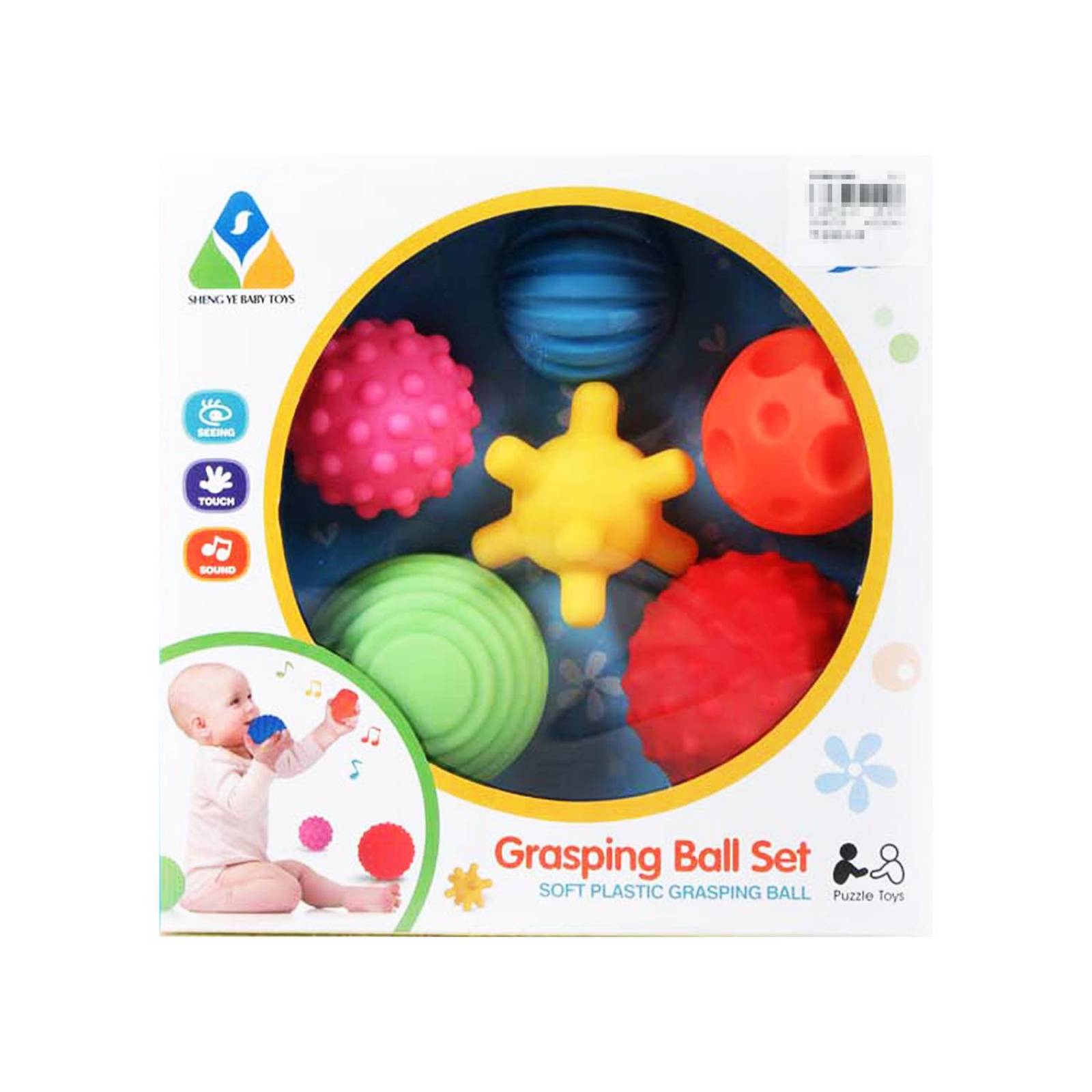Set de 6 piezas de pelotas de plástico suaves con texturas son uno de los mejores juguetes para bebe .