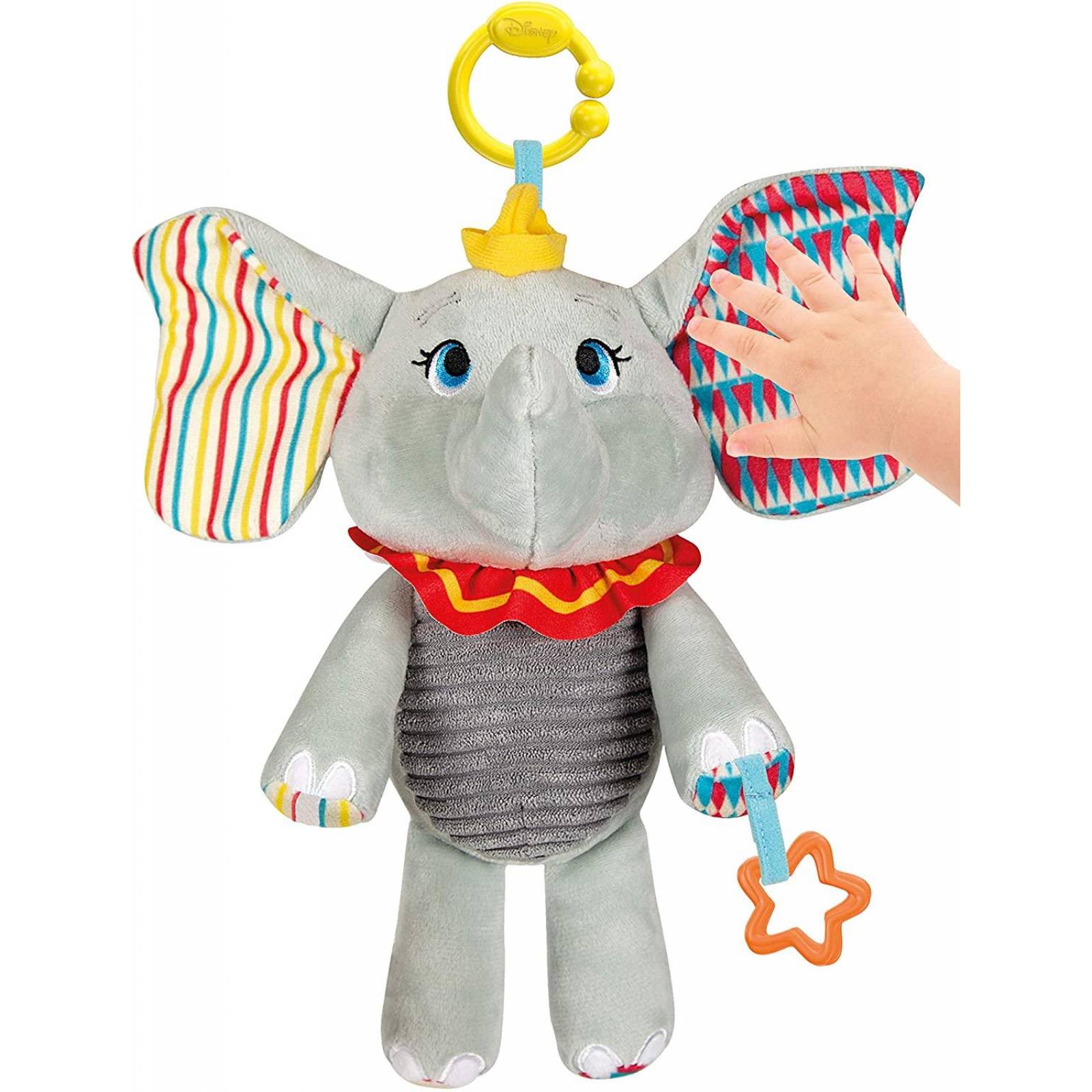 Peluche Dumbo Texturas Con Actividades y Sonido Clementoni 