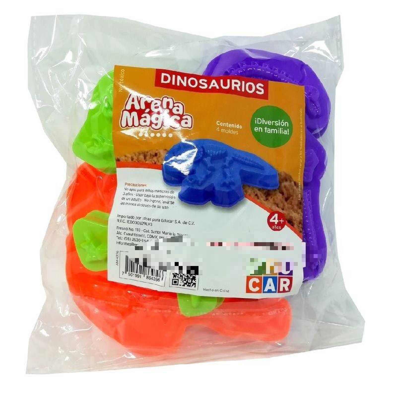 Moldes Arena Magica Dinosaurios 4 Pzs 