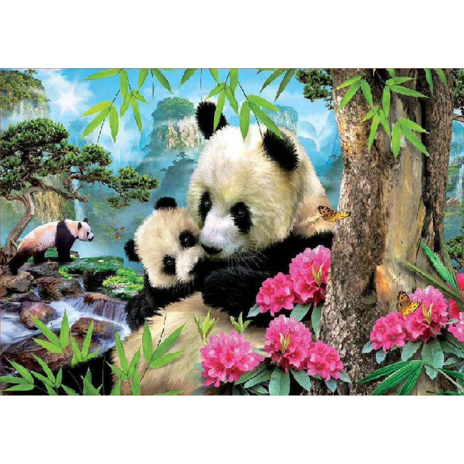 Osos Panda, Rompecabezas, 1000 Piezas, Paisaje, Educa 