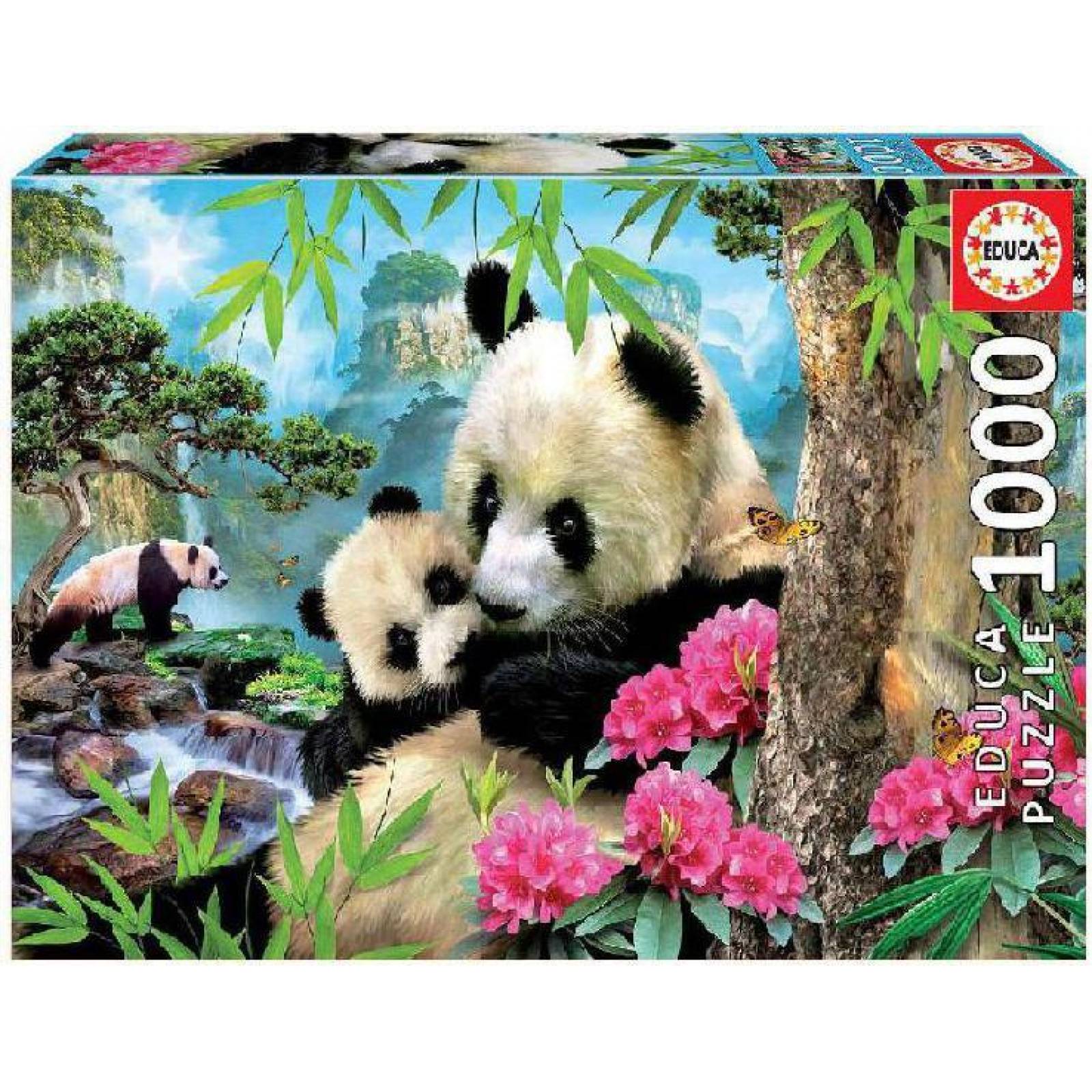Osos Panda, Rompecabezas, 1000 Piezas, Paisaje, Educa 