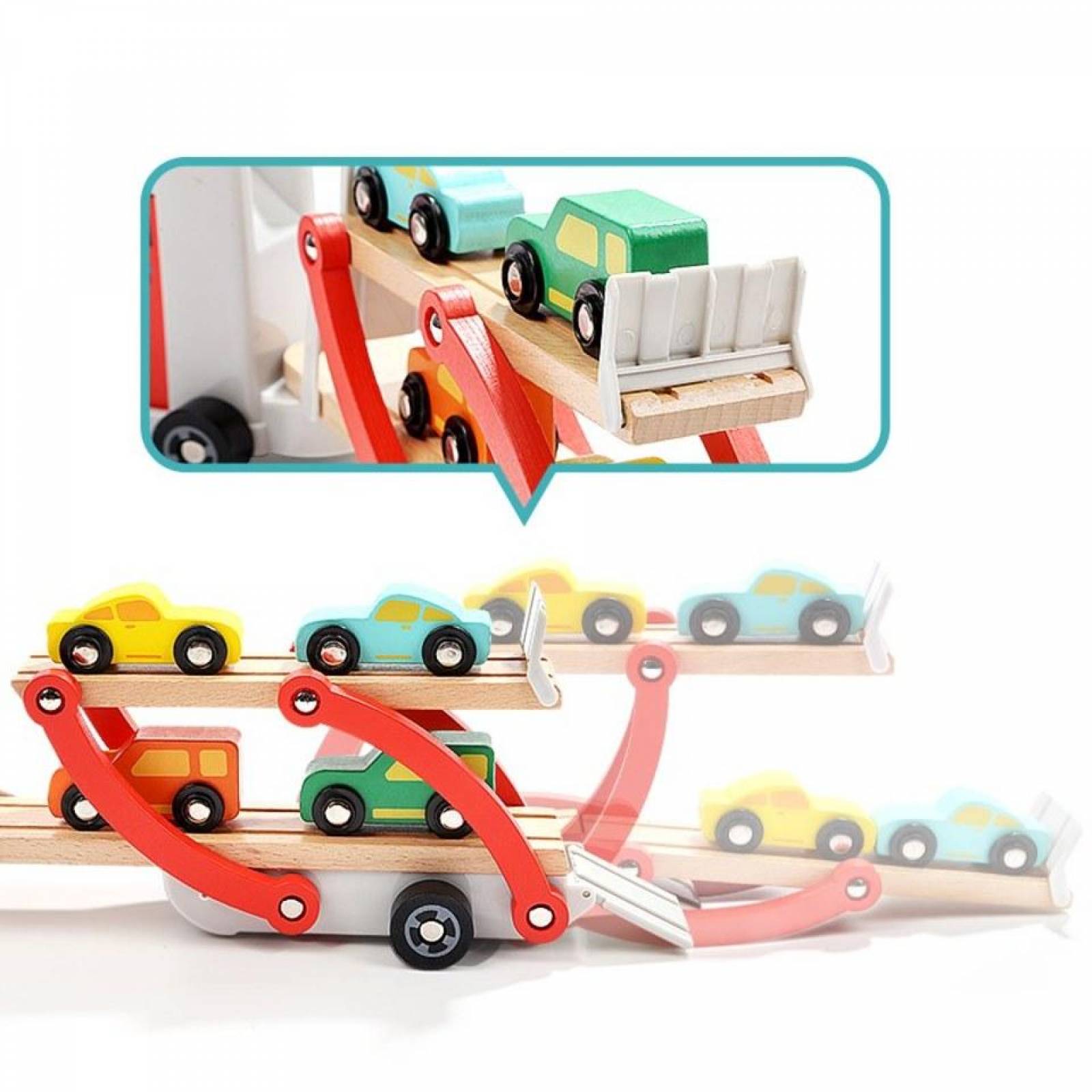 Juguete Camión De Madera Para Niños, 6 Piezas Top Bright