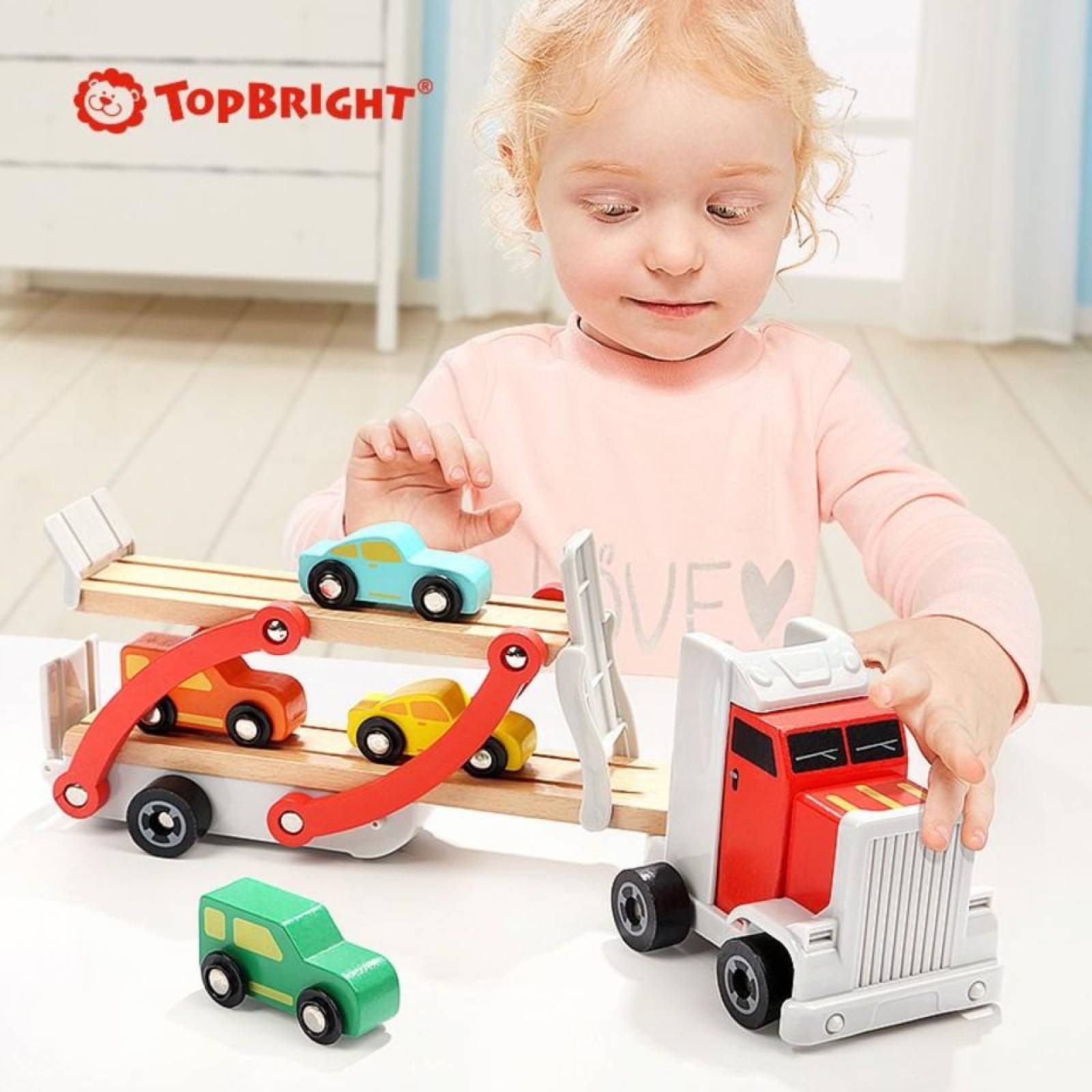 Juguete Camión De Madera Para Niños, 6 Piezas Top Bright