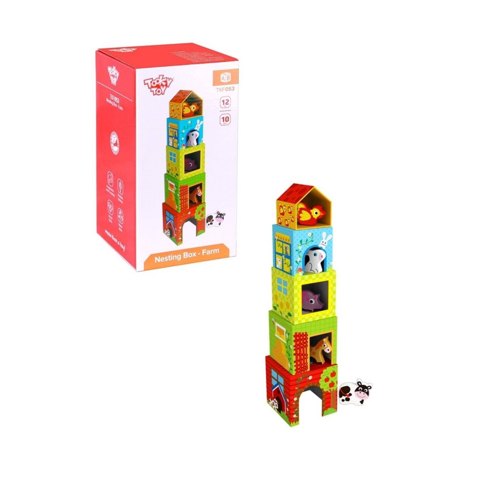 Juego De Bloques Apilables Animales 10 Piezas Nesting Boxes .