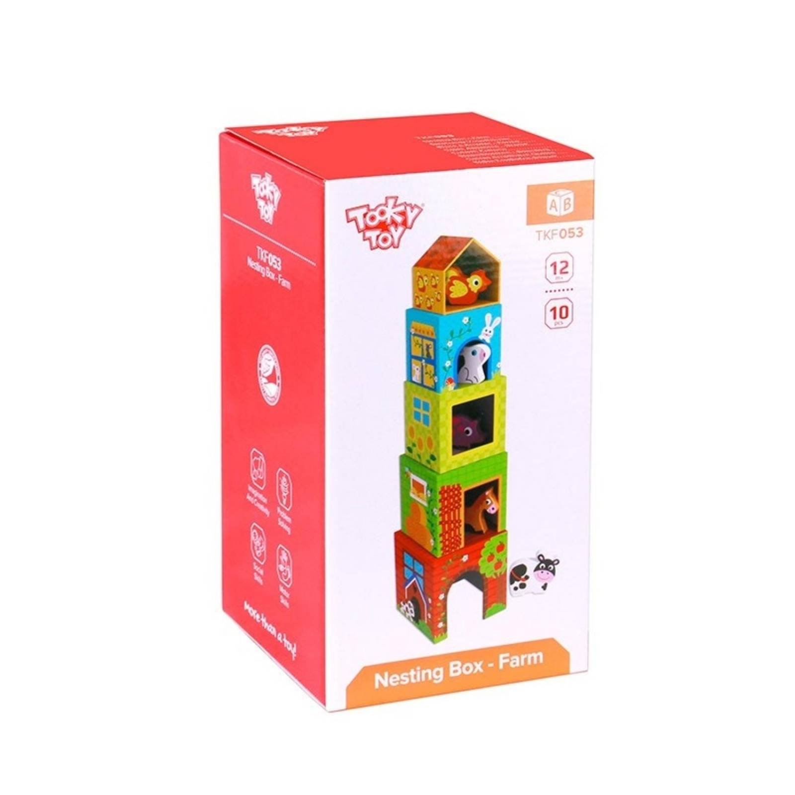 Juego De Bloques Apilables Animales 10 Piezas Nesting Boxes .
