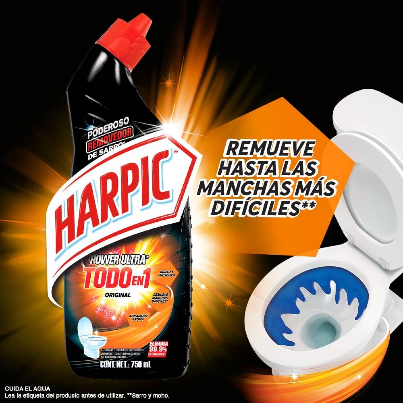 Harpic Power Ultra Original 5 x 750 ml, 3 Piezas