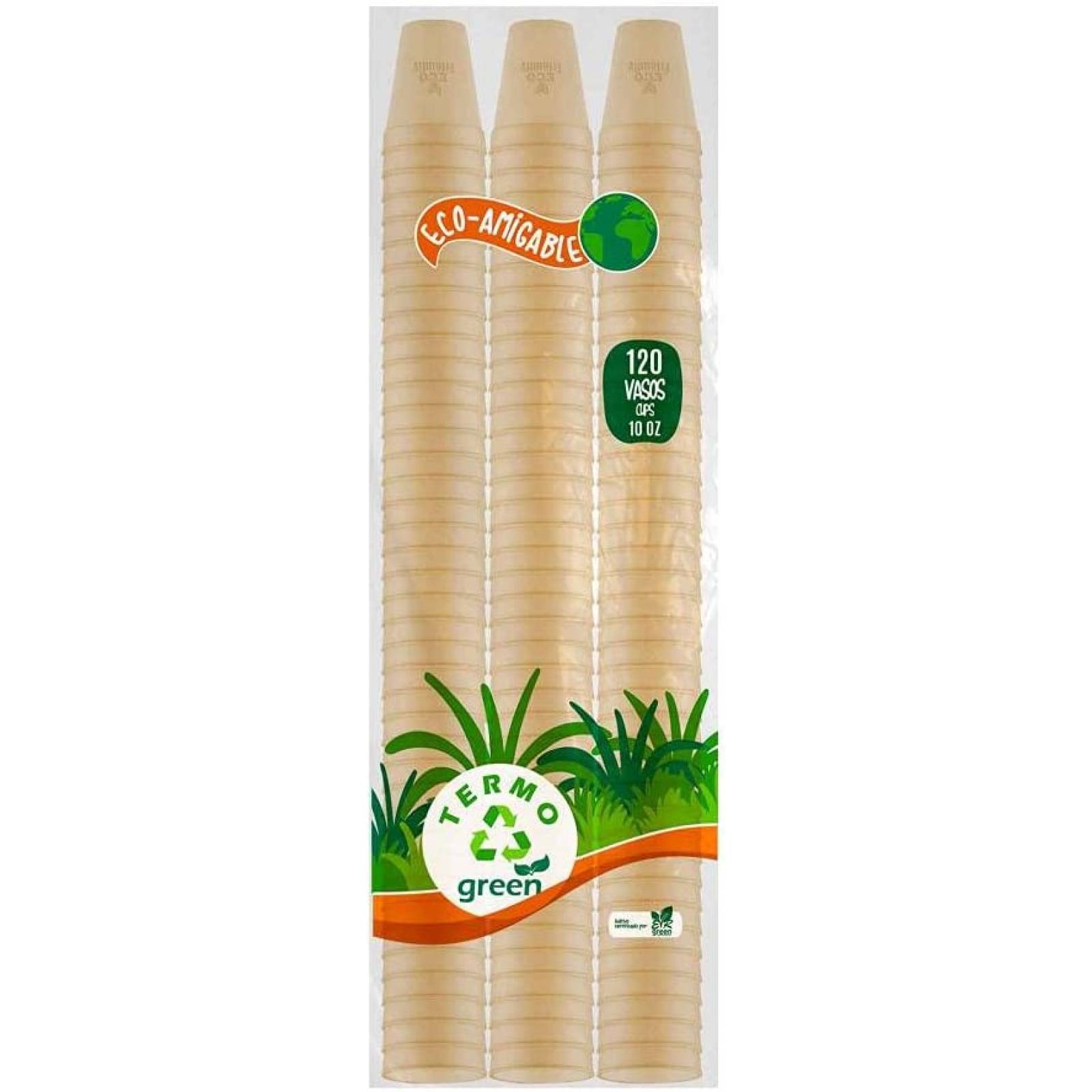 Vaso desechable Biodegradable Termo Green Bio de 10 oz