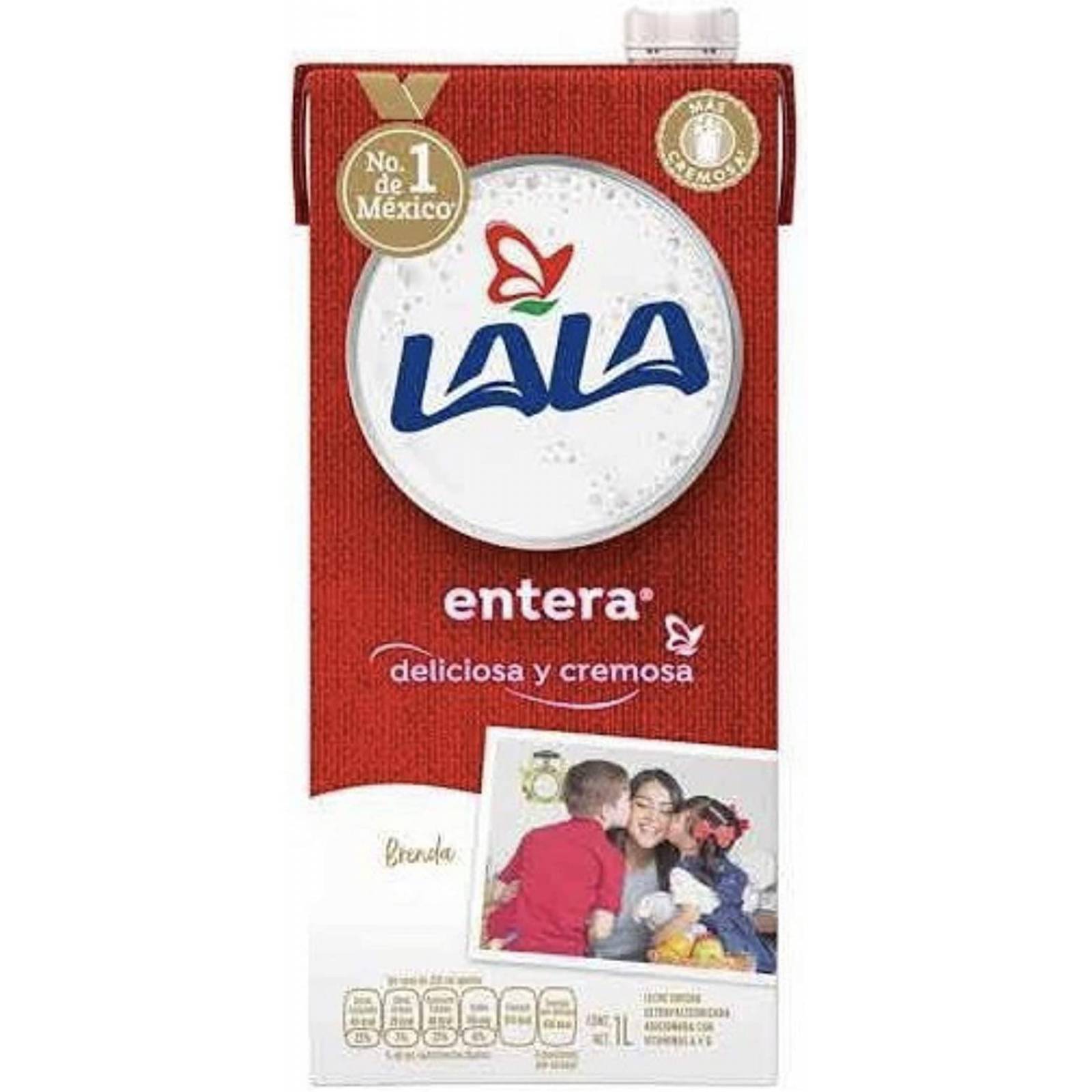 LECHE LALA ENTERA CAJA CON 12 PZAS DE 1 LITRO SALUDABLE REFRESCANTE