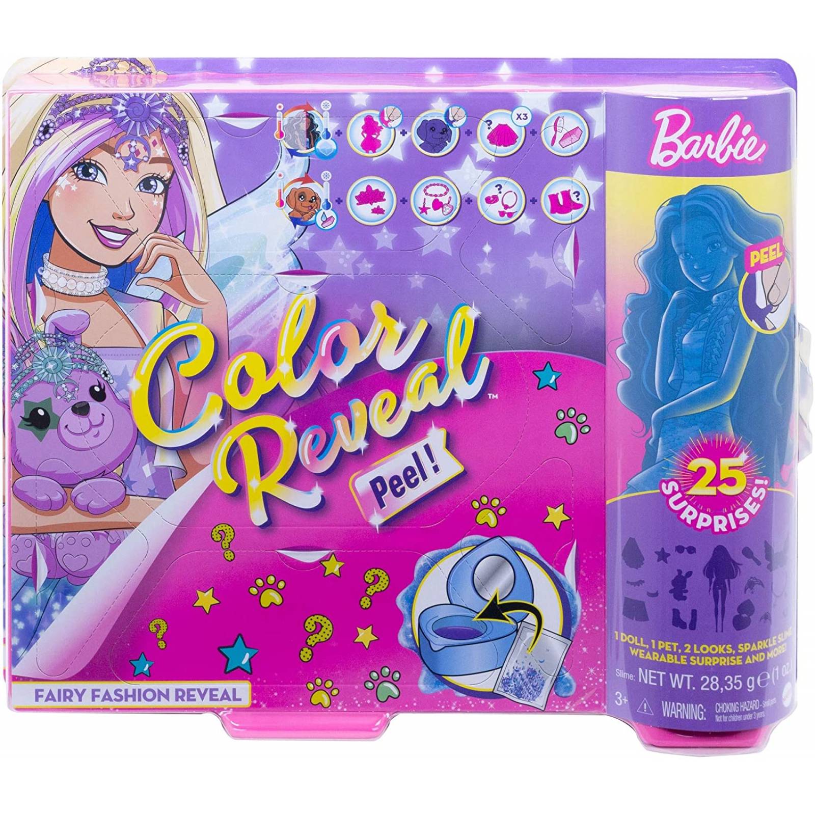 Barbie Fashionista, Color Reveal Moda de Fantasía, Muñeca para niñas de 3 años en adelante