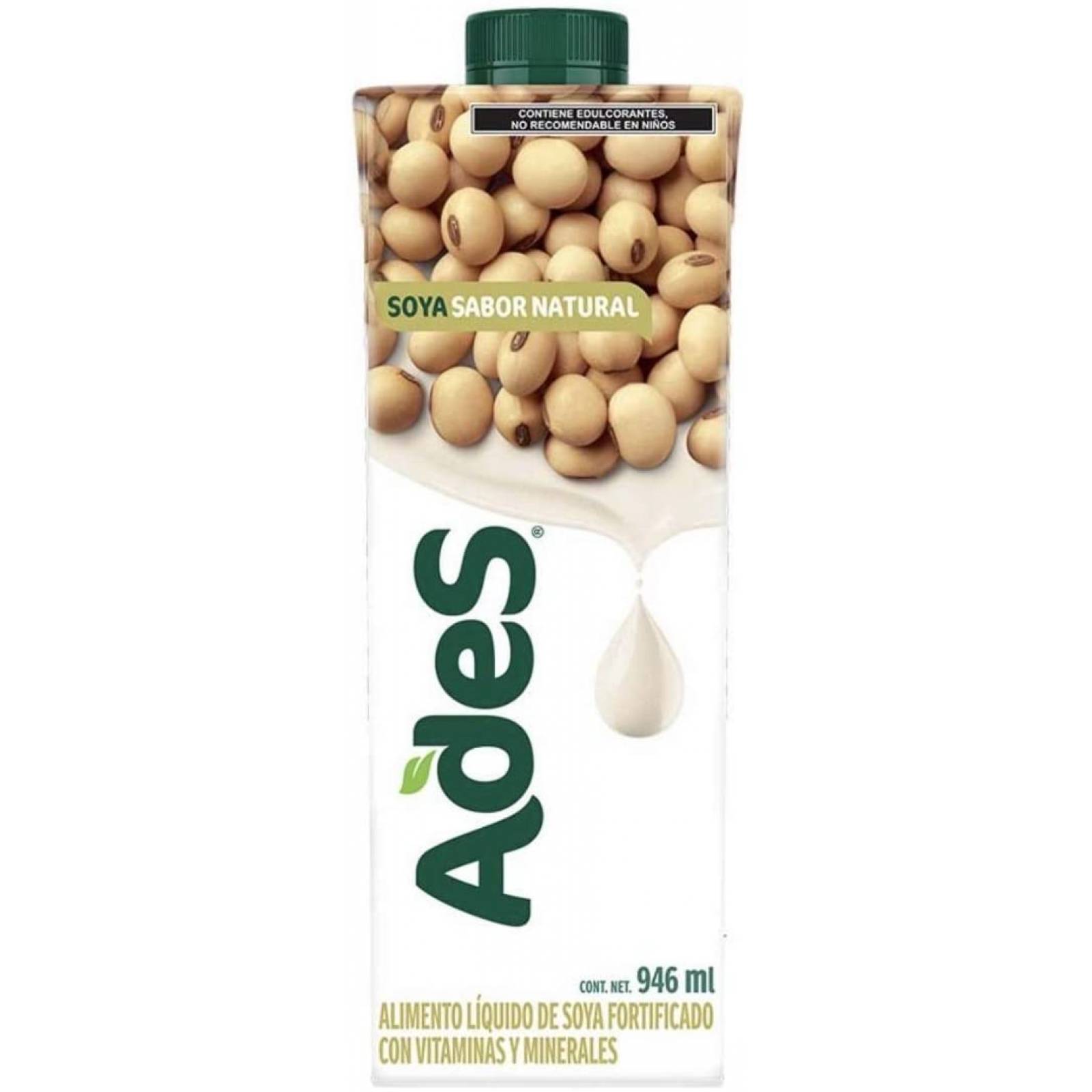 Bebida Leche de Soya Ades Soja Bebida - 12 Piezas de 946 ml