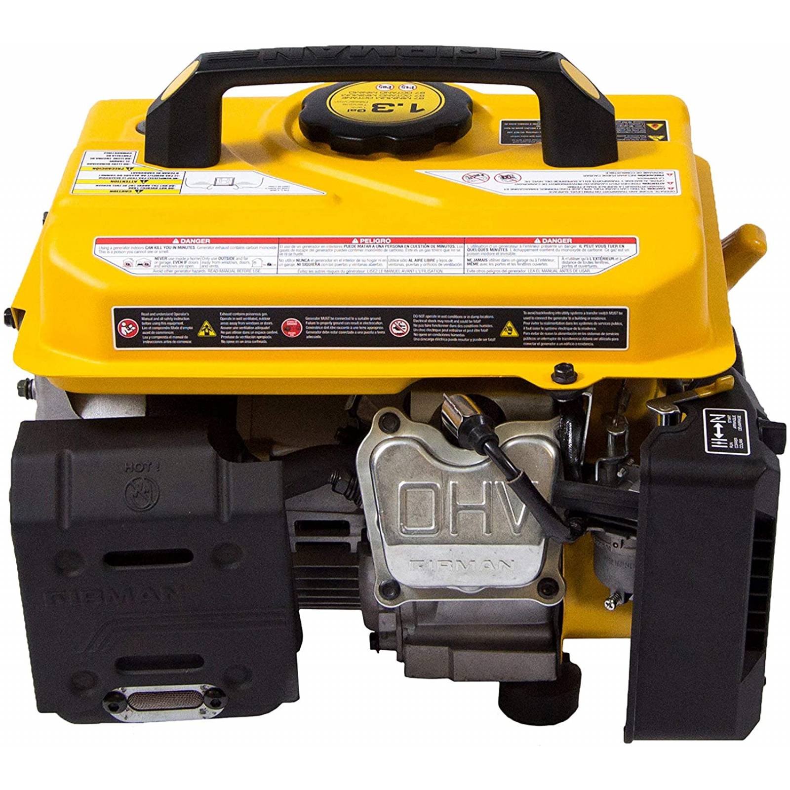 Firman P01001 - Generador portátil de Arranque de Gas (1300/1050 W, Certificado Carb y CETL, Color Negro, G