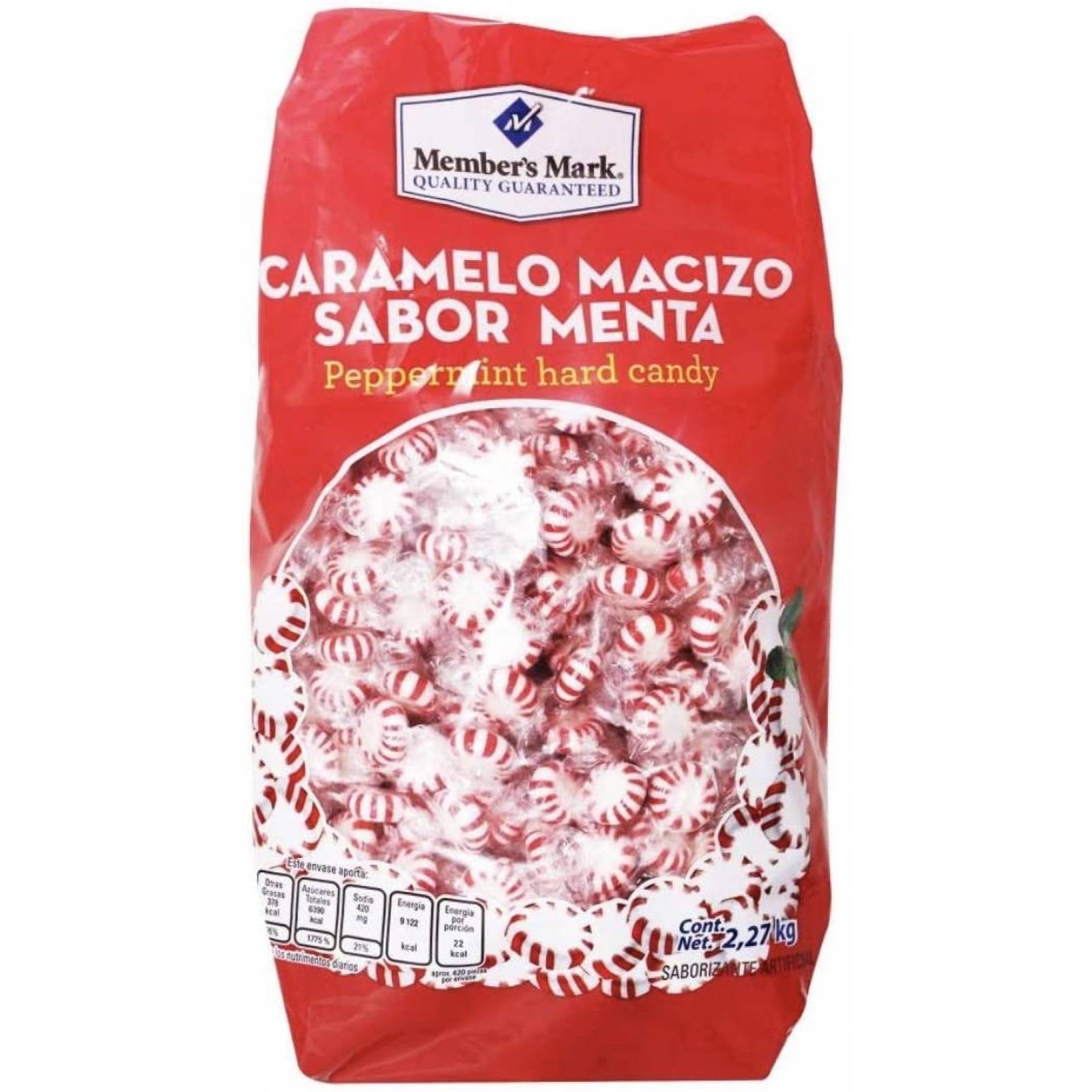 CARAMELO MACIZO DULCE SABOR MENTA BOLSA GRANDE DE 2.27 KILOGRAMOS SNACK NEGOCIO FIESTAS CARAMELO