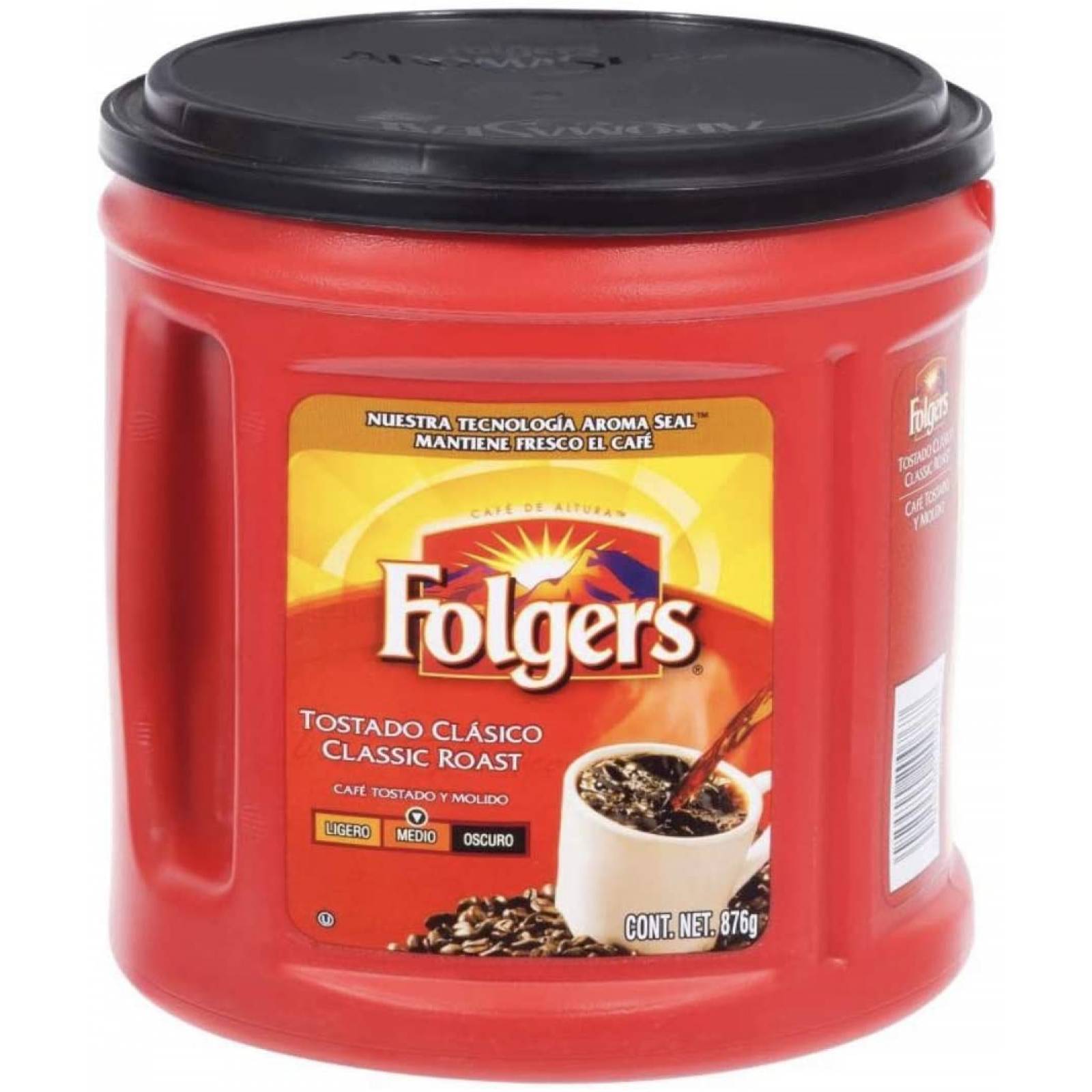 CAFE TOSTADO Y MOLIDO FOLGERS CLASICO 876 GRAMOS BOTE GRANDE