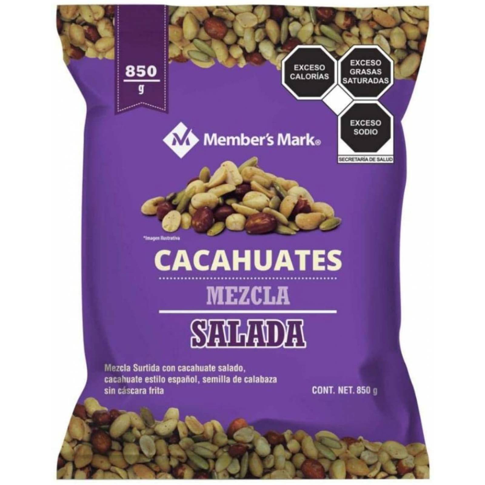 Cacahuates Mezcla Salada Member´s Mark. 850 gr.