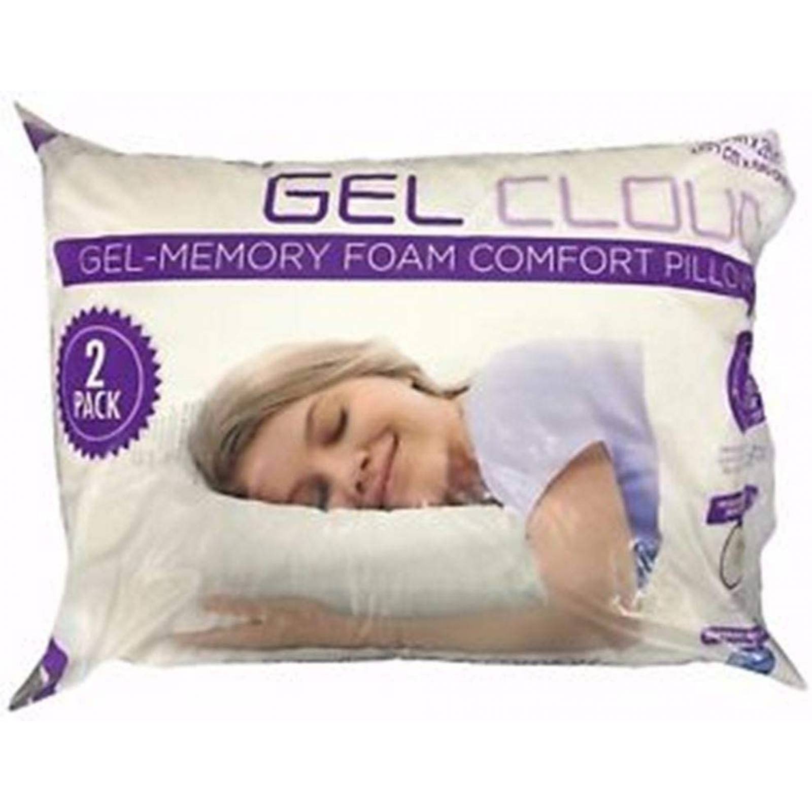 Purelux Gel nube gel-memory comodidad de espuma almohadas paquete de 2