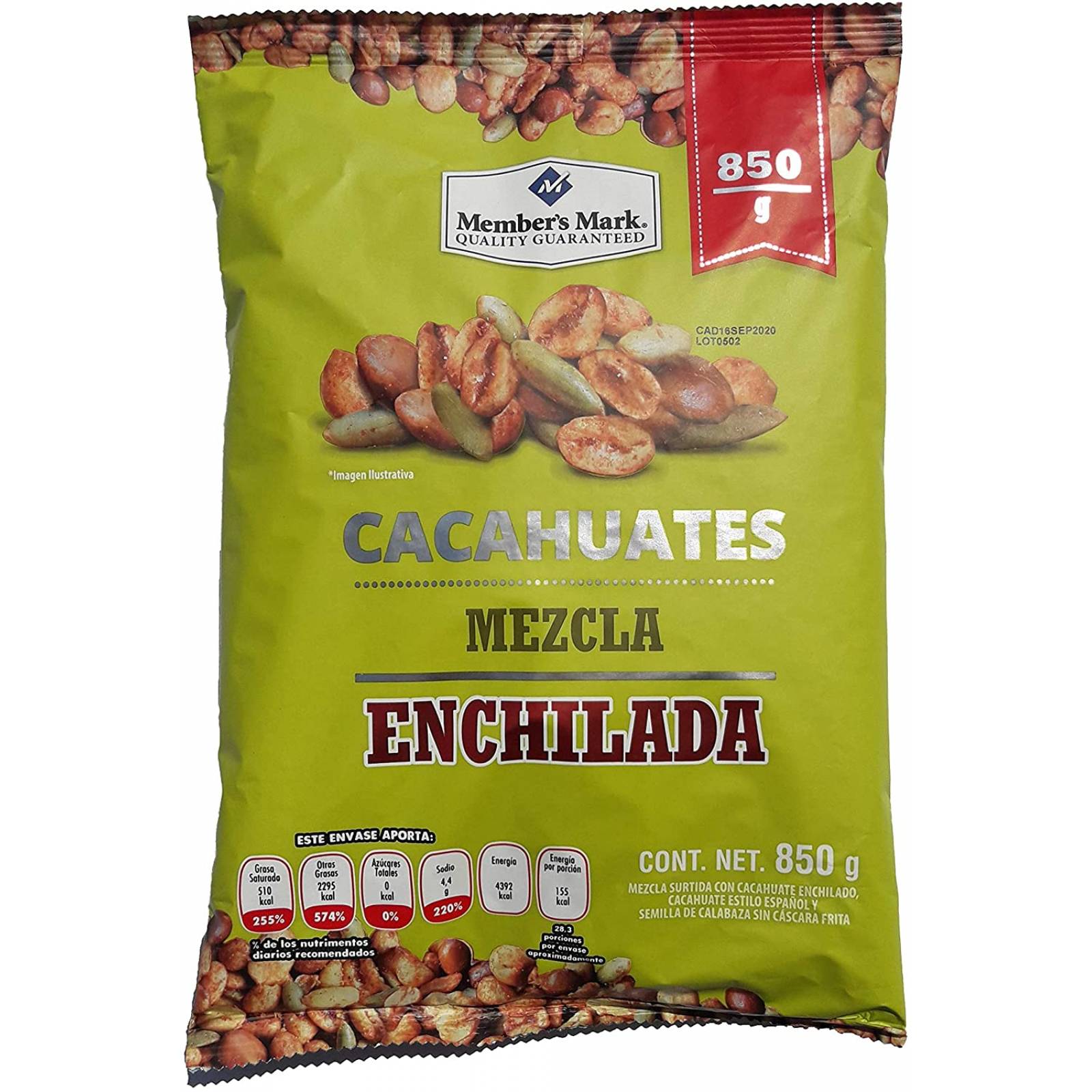 Cacahuates Mezcla Enchilada Member´s Mark. 850 gr.