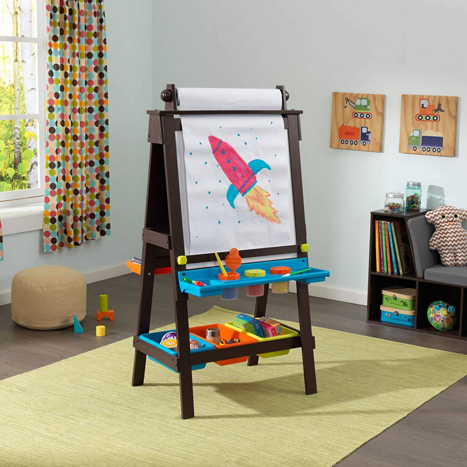 KidKraft 62043.0 Storage Easel Espresso Novelty, 25.2 x 23.2 x 47.6