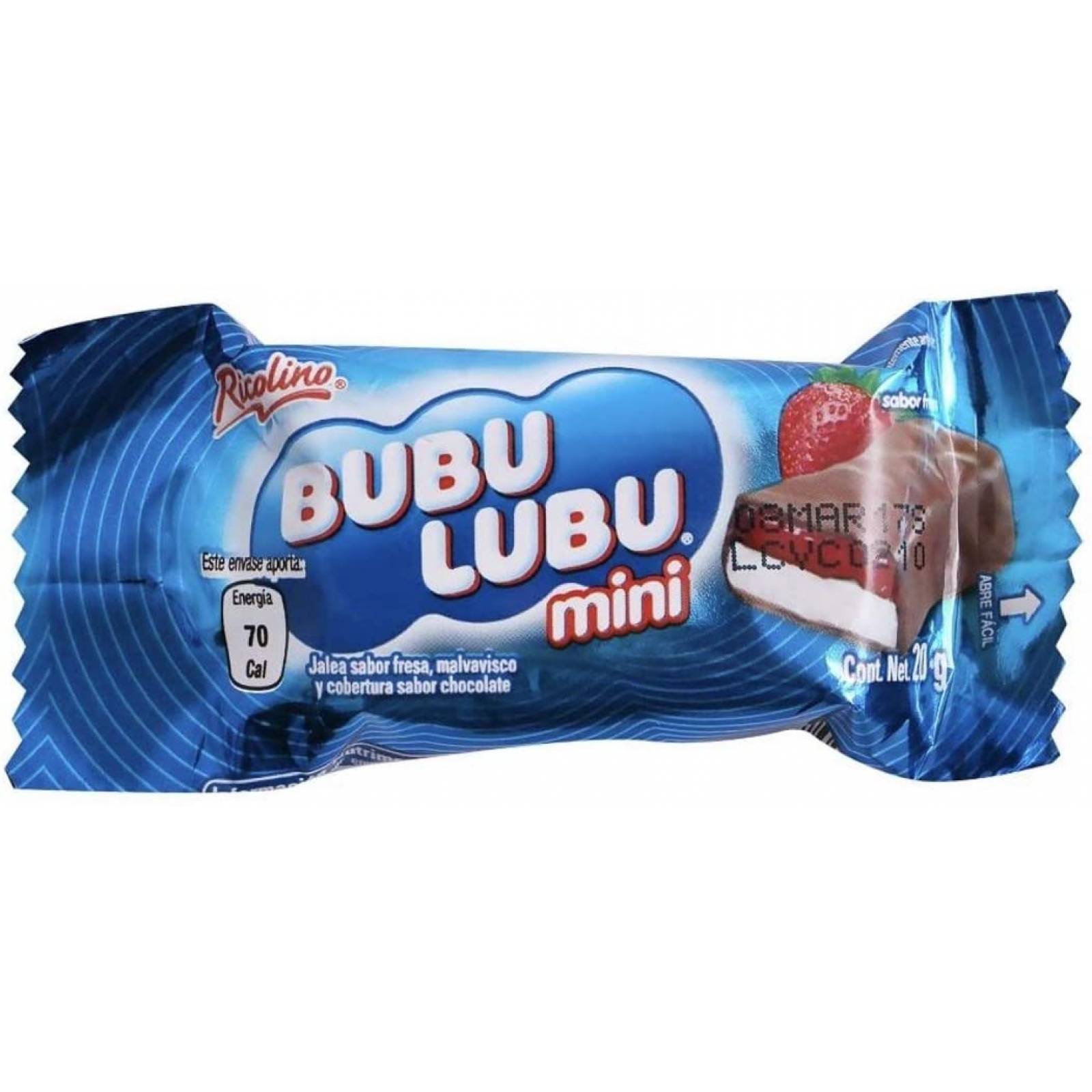 CHOCOLATE BUBULUBU MINI RICOLINO PAQUETE CON 25 PIEZAS DE 20 GRAMOS SNACK NEGOCIO DULCE REGALO POSTRE FIEST