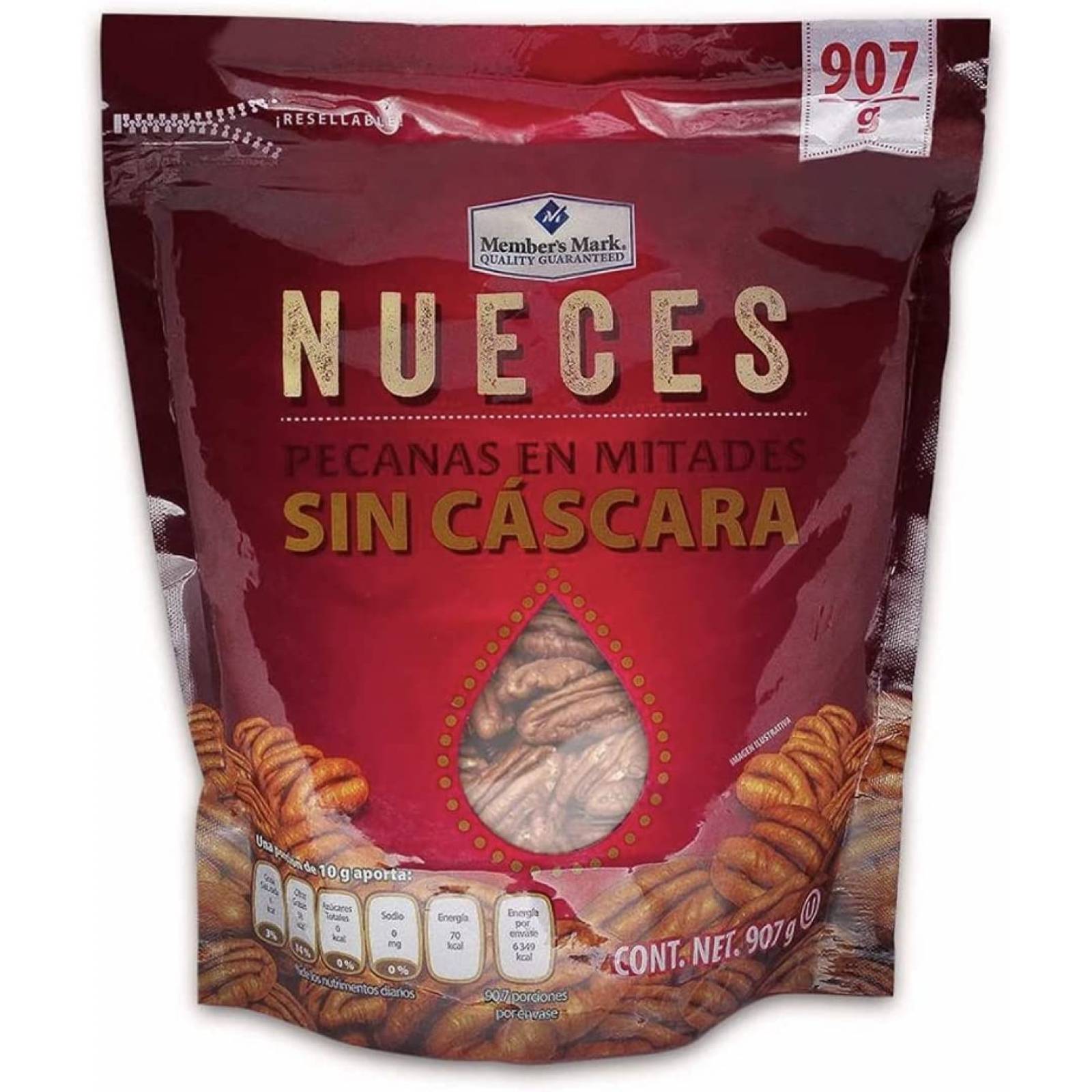 Nueces Pecanas en Mitades Sin Cascara Members Mark