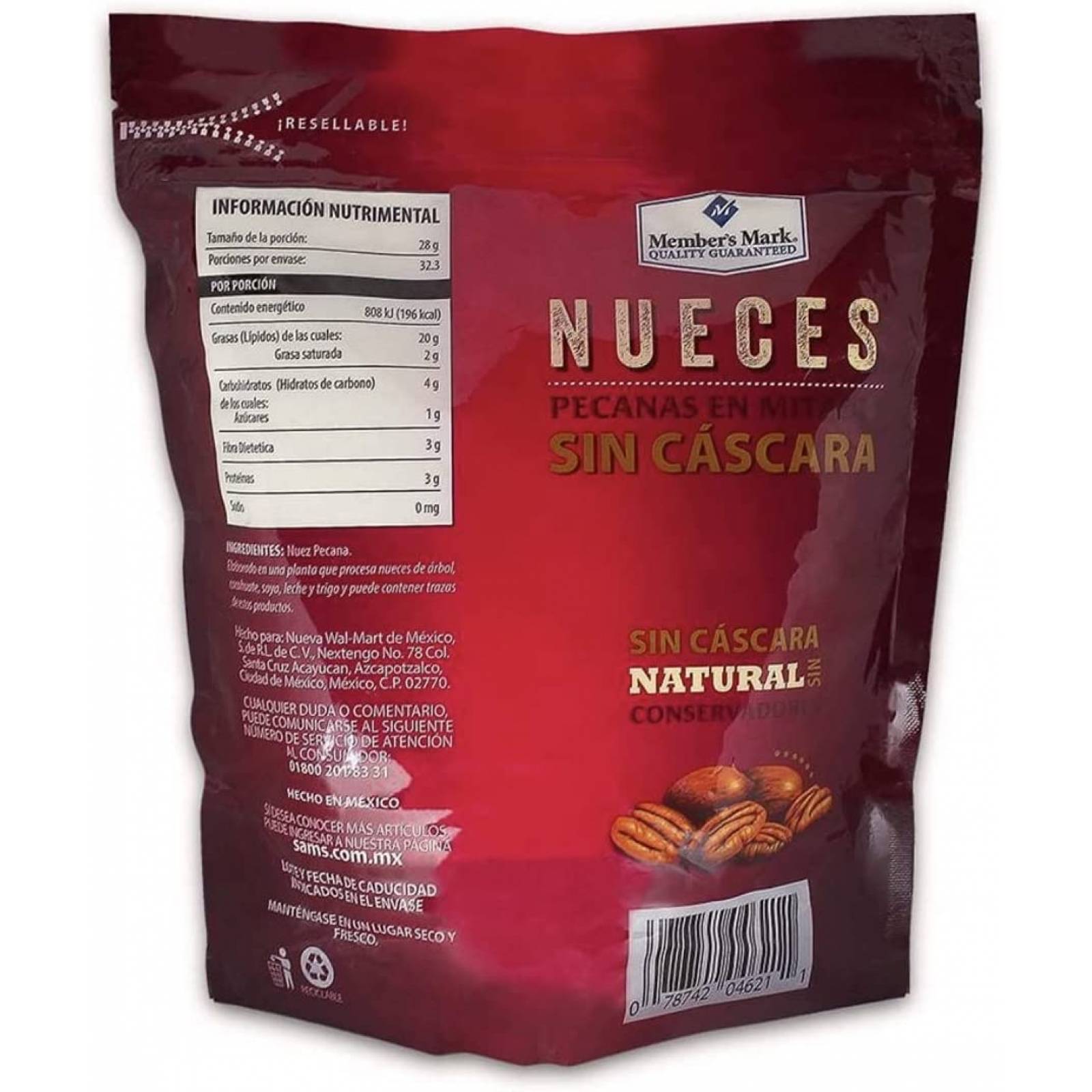 Nueces Pecanas en Mitades Sin Cascara Members Mark