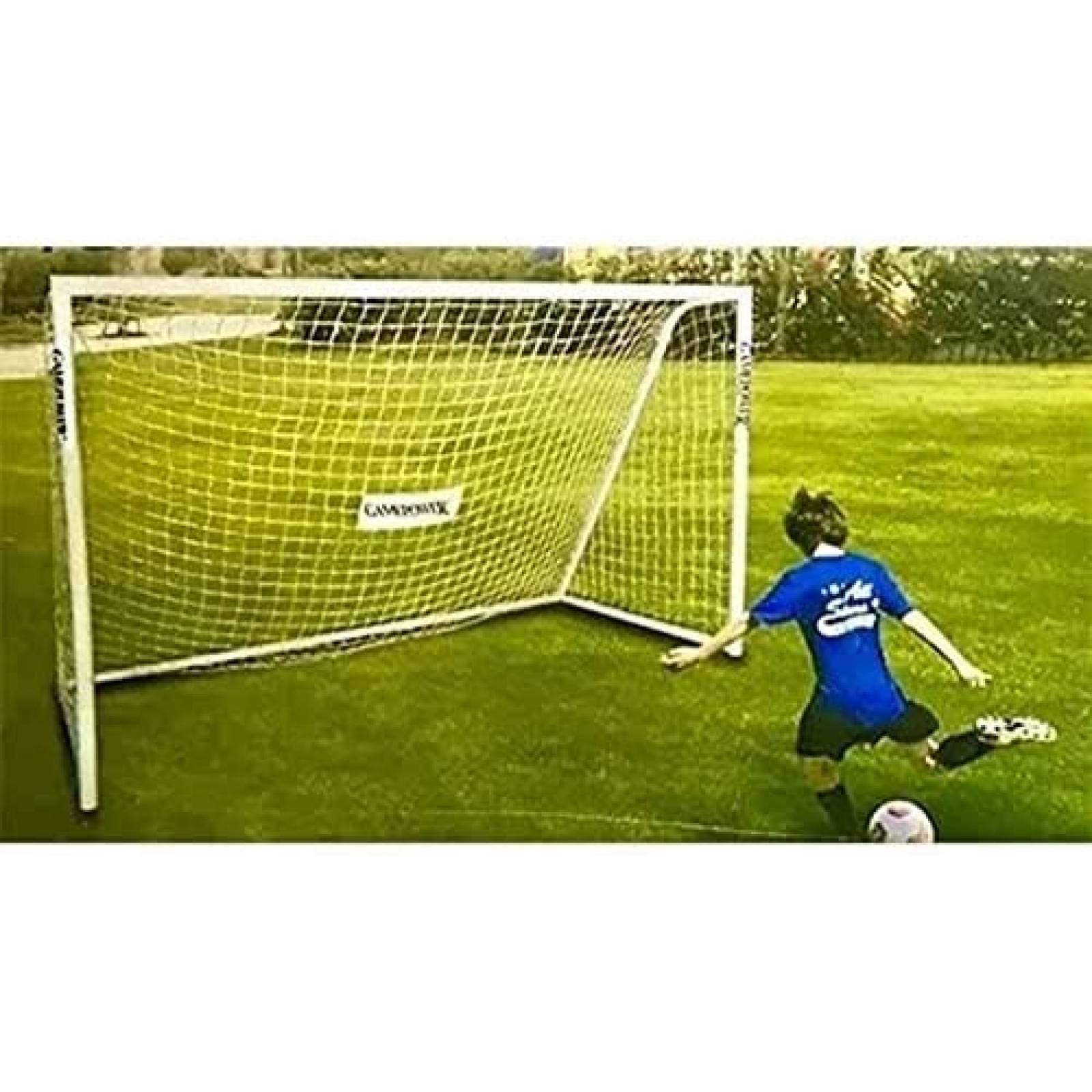 Portería De Futbol 3.65 X 1.99 Mtrs con Red Acero Inoxidable