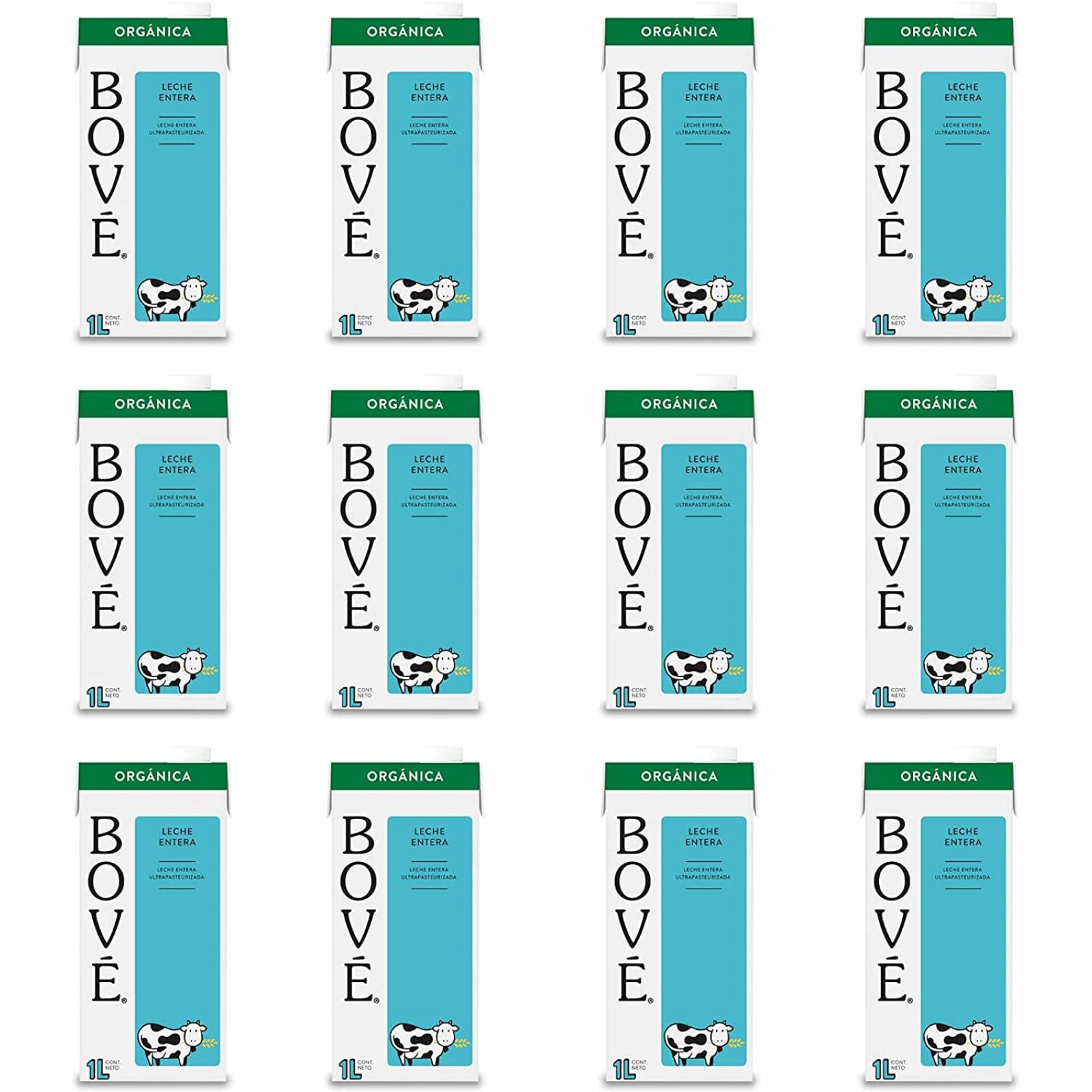 Bové Entera orgánica, Ultrapasteurizada, Adicionada con Vitamina A y D - 1L x 12 piezas