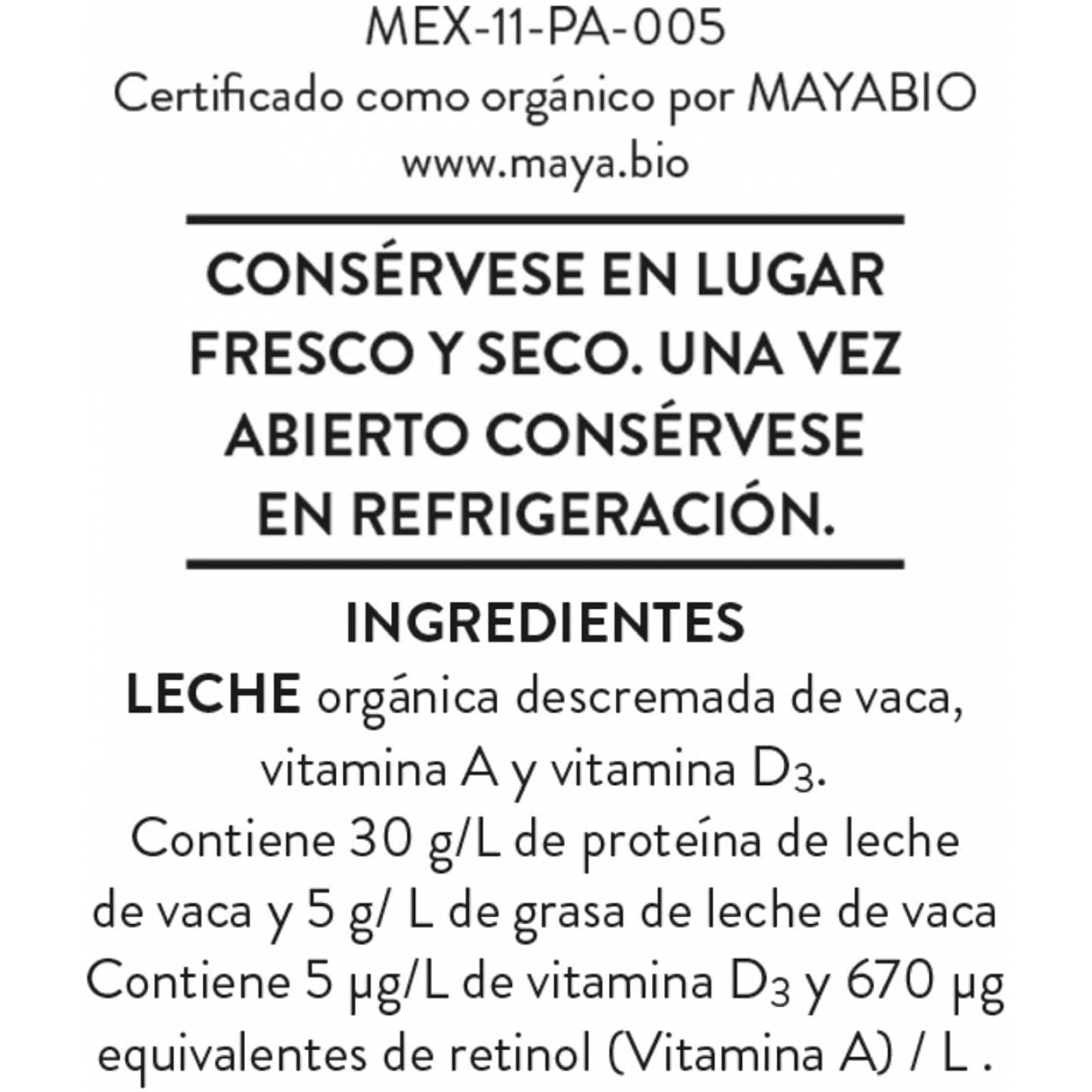 Bové Entera orgánica, Ultrapasteurizada, Adicionada con Vitamina A y D - 1L x 12 piezas