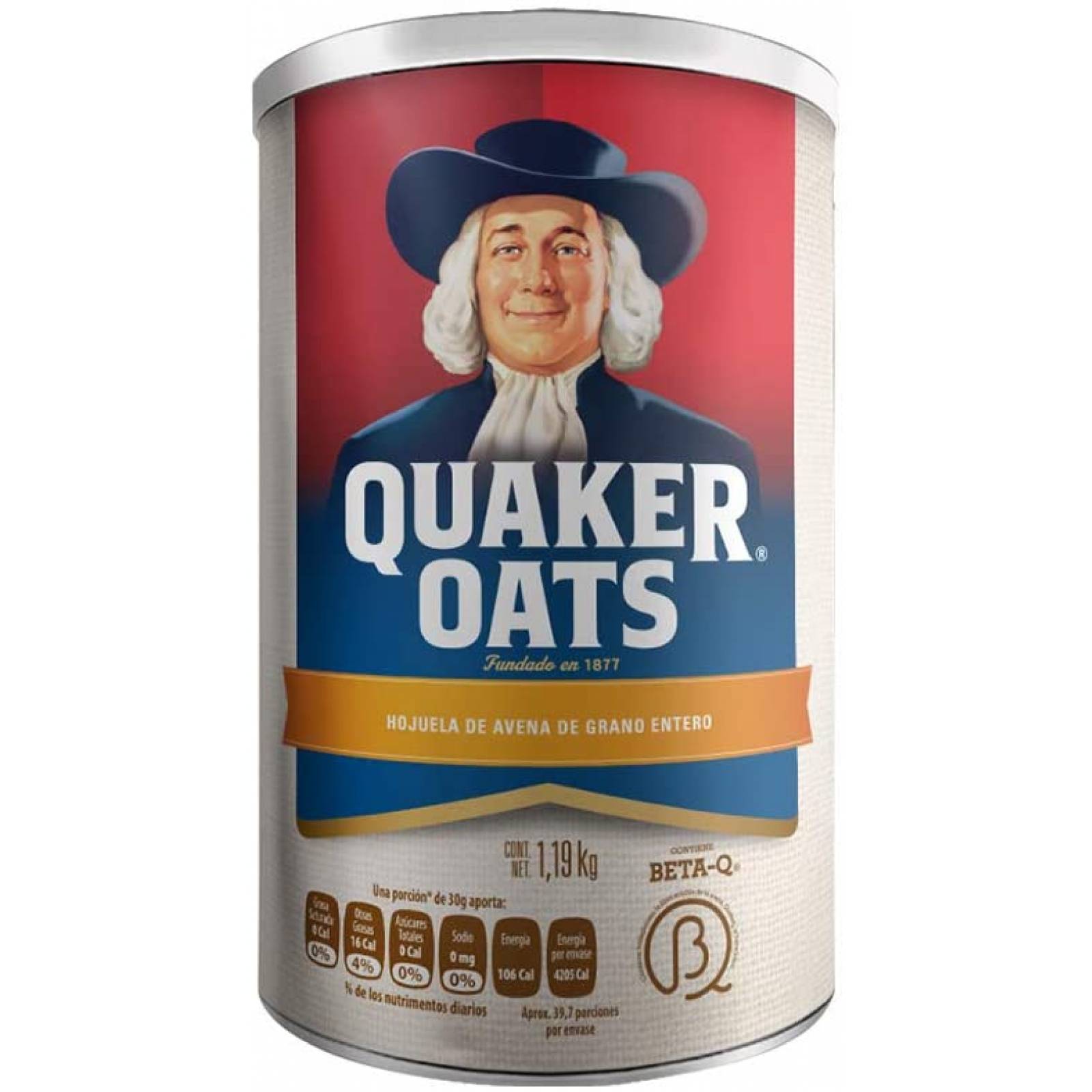 Quaker Avena Old Fashion, Sabor Natural, 1190 g