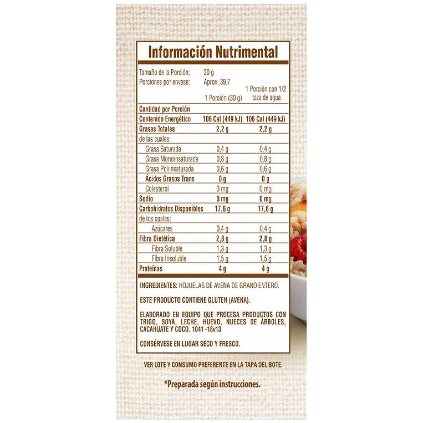 Quaker Avena Old Fashion, Sabor Natural, 1190 g