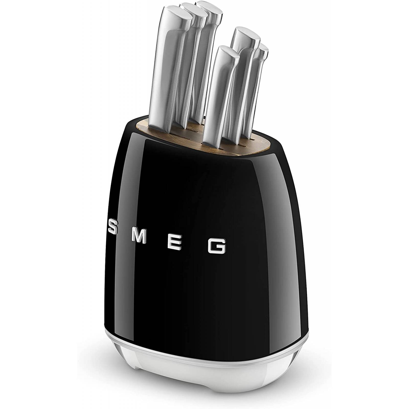 Smeg Juego de bloque de cuchillos negro