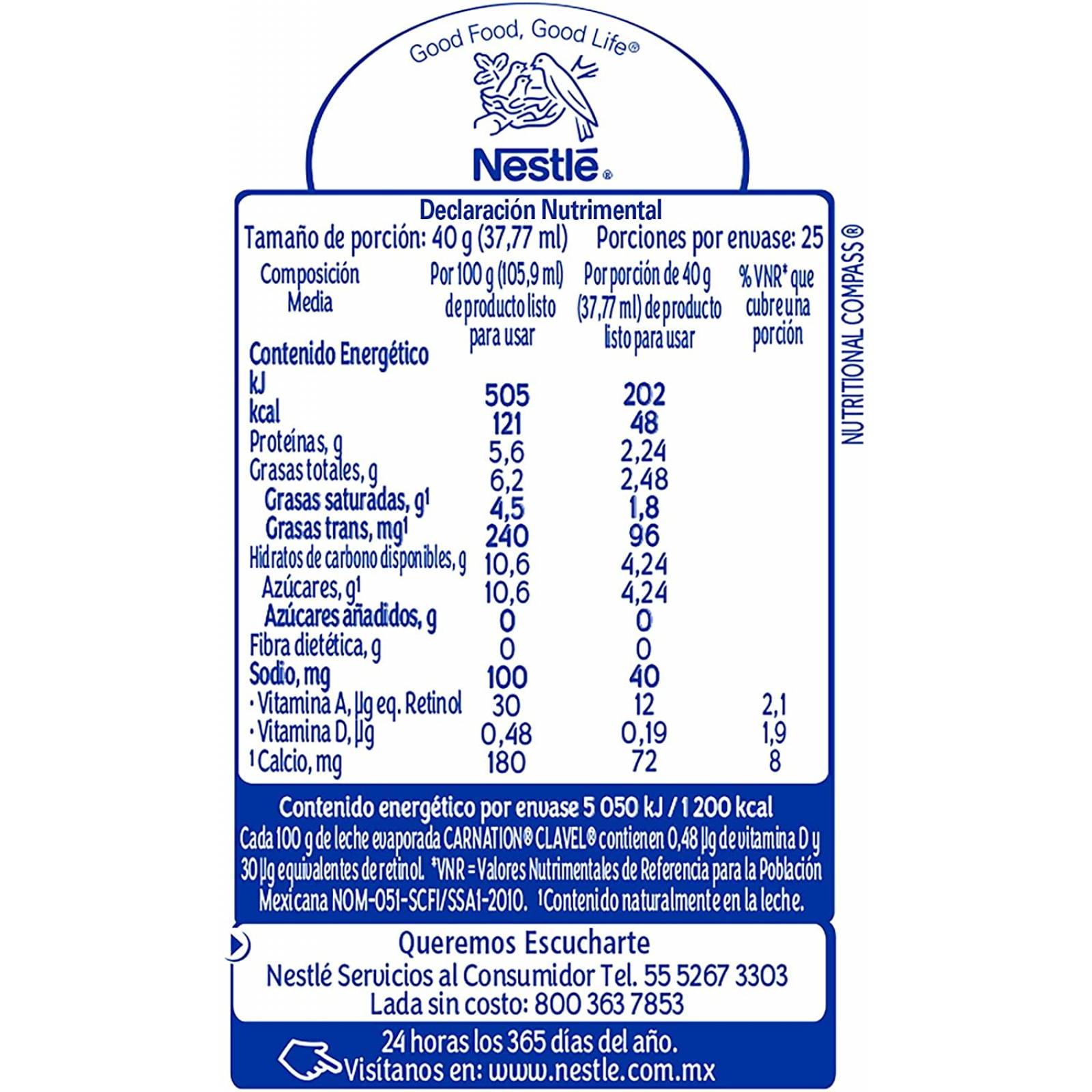 Carnation, Leche Evaporada Tetra Pack, 1 Lt