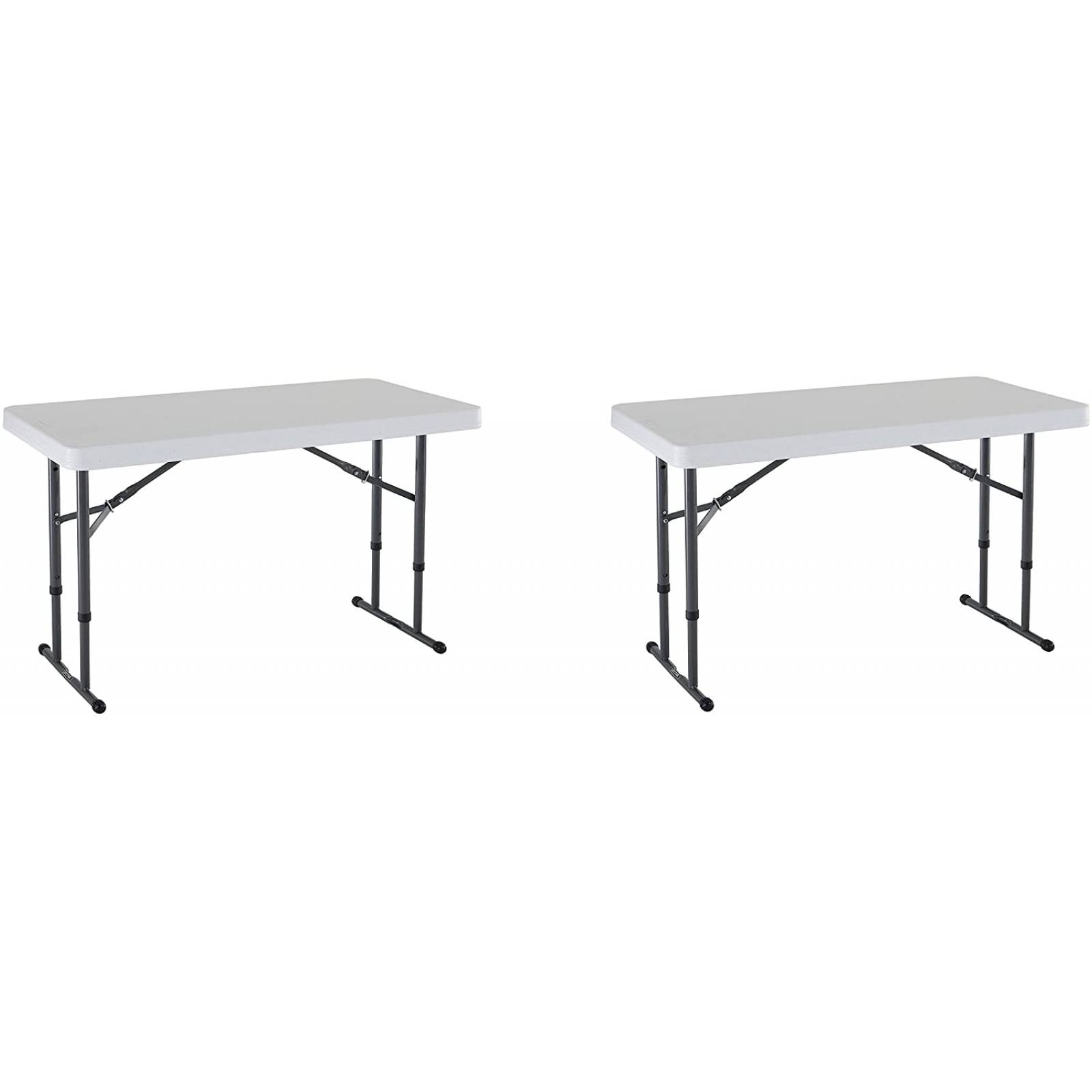 Lifetime 2 Mesas Plegables 4ft Comercial Altura Ajustable