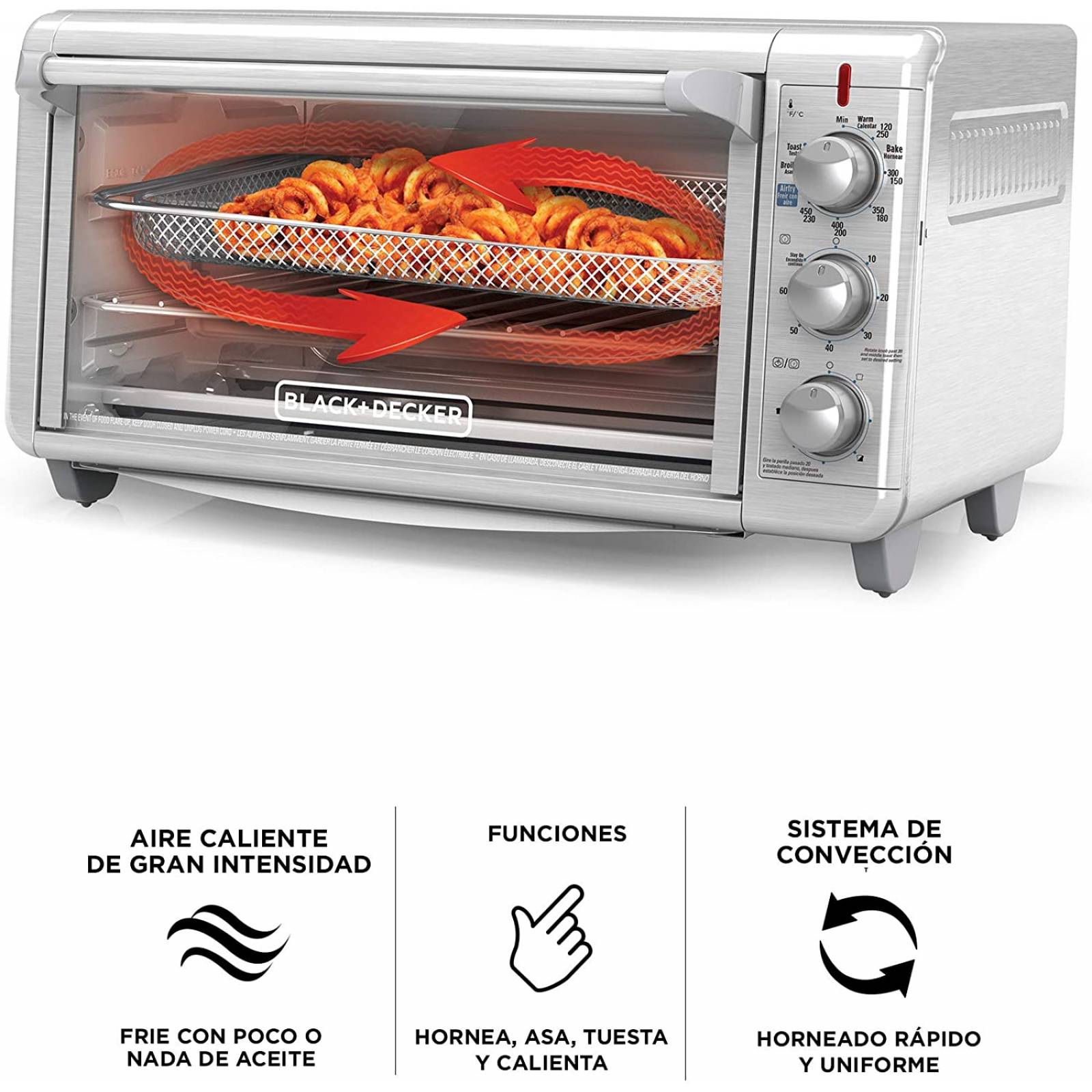 Horno Eléctrico Black + Decker con Freidora de Aire